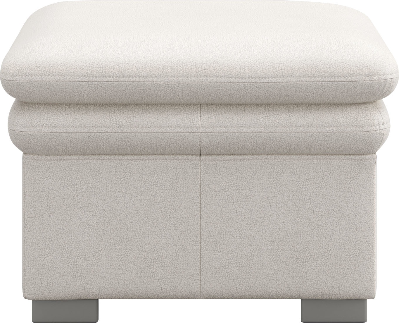 Hocker COTTA "Leandra", weiß (altweiß), B:65cm H:46cm T:65cm, NaturLEDER: Bitte beachten Sie, dass Lederbezüge mehr Nähte aufweisen als Stoffbezüge.;Kunstleder Softlux;NaturLEDER (echtes Rindsleder) im Sitz. Korpus in passendem Kunstleder Softlux bezogen; 5