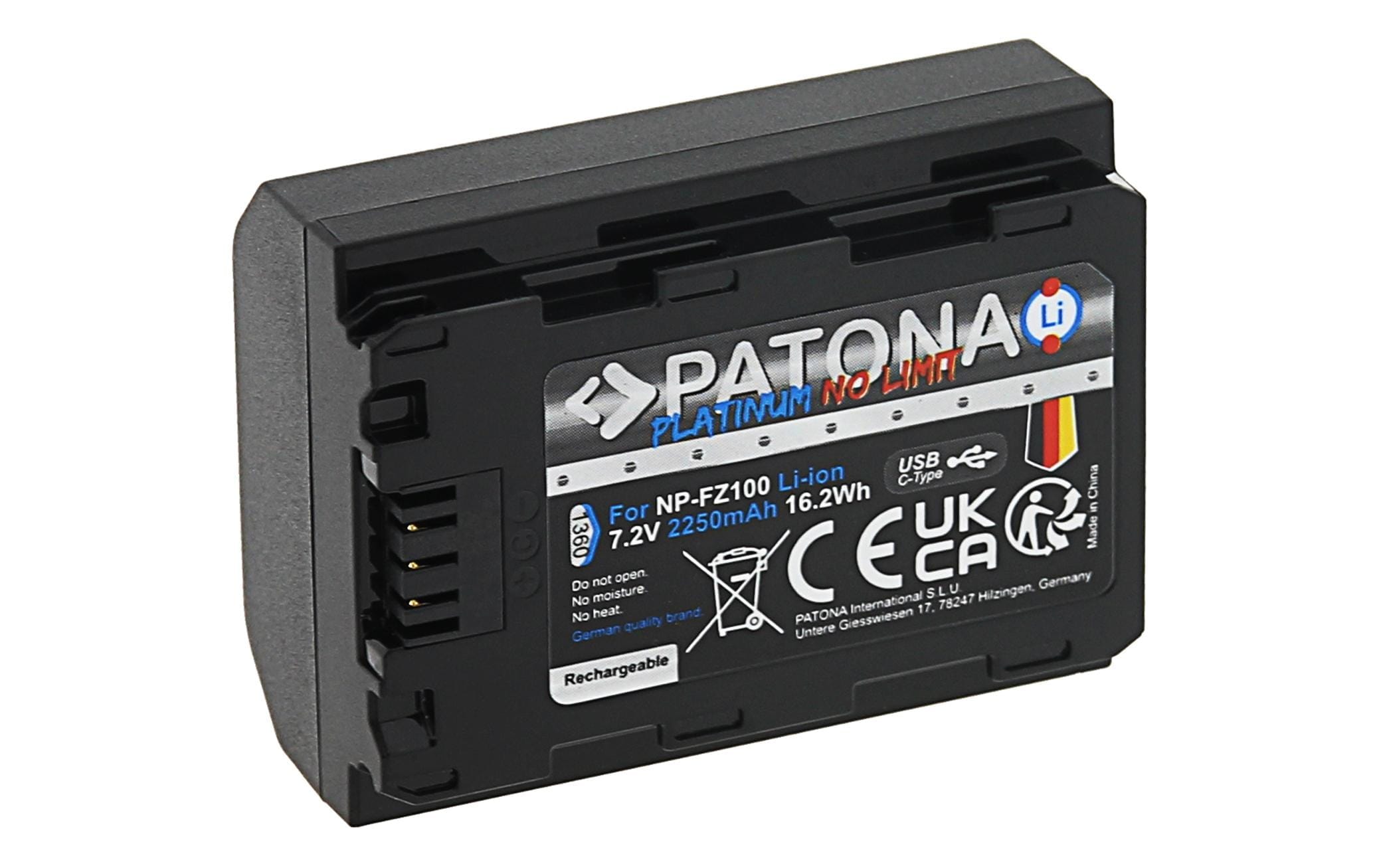   Akku »Patona Platinum Akku für Sony NP-FZ100 A7 III« 2.600 mAh