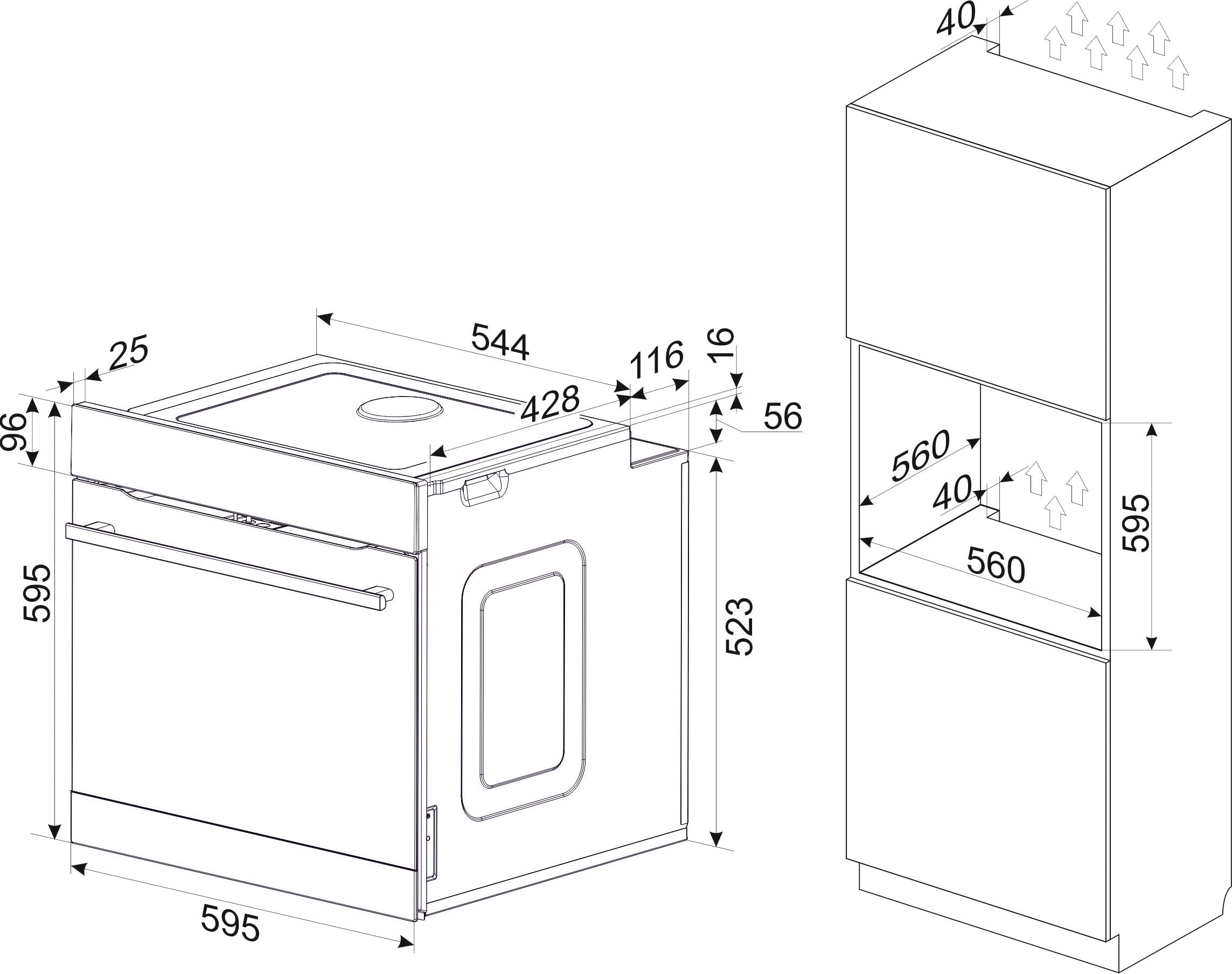 Amica Einbaubackofen »EBX 943 640 E«, EBX 943 640 E, mit Teleskopauszug nachrüstbar