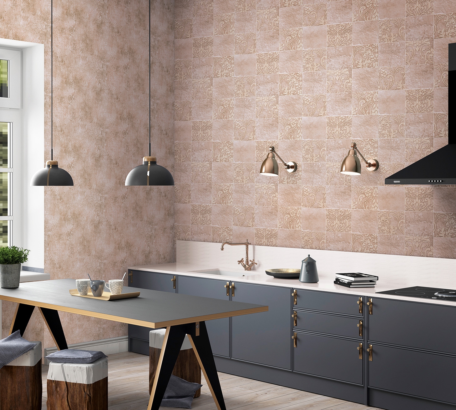 Novamur Vliestapete, gemustert, moderne Tapete für Wohnzimmer Schlafzimmer Küche