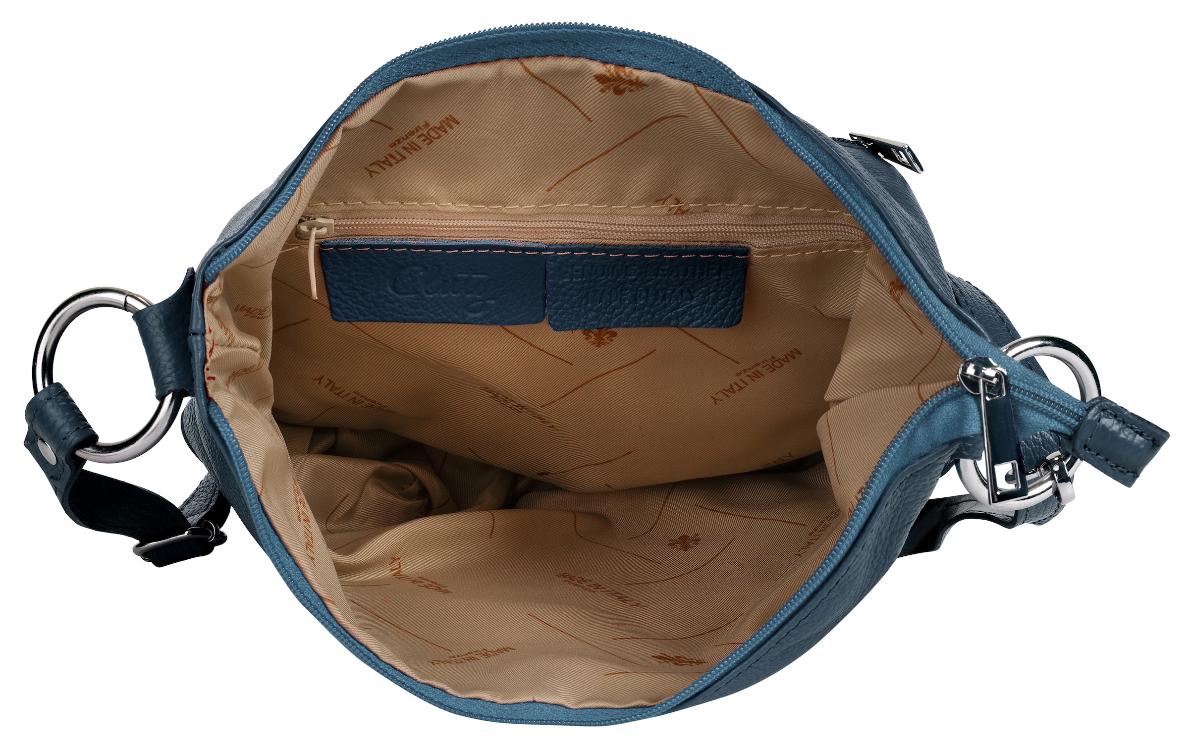 Cluty Umhängetasche, echt Leder, Made in Italy