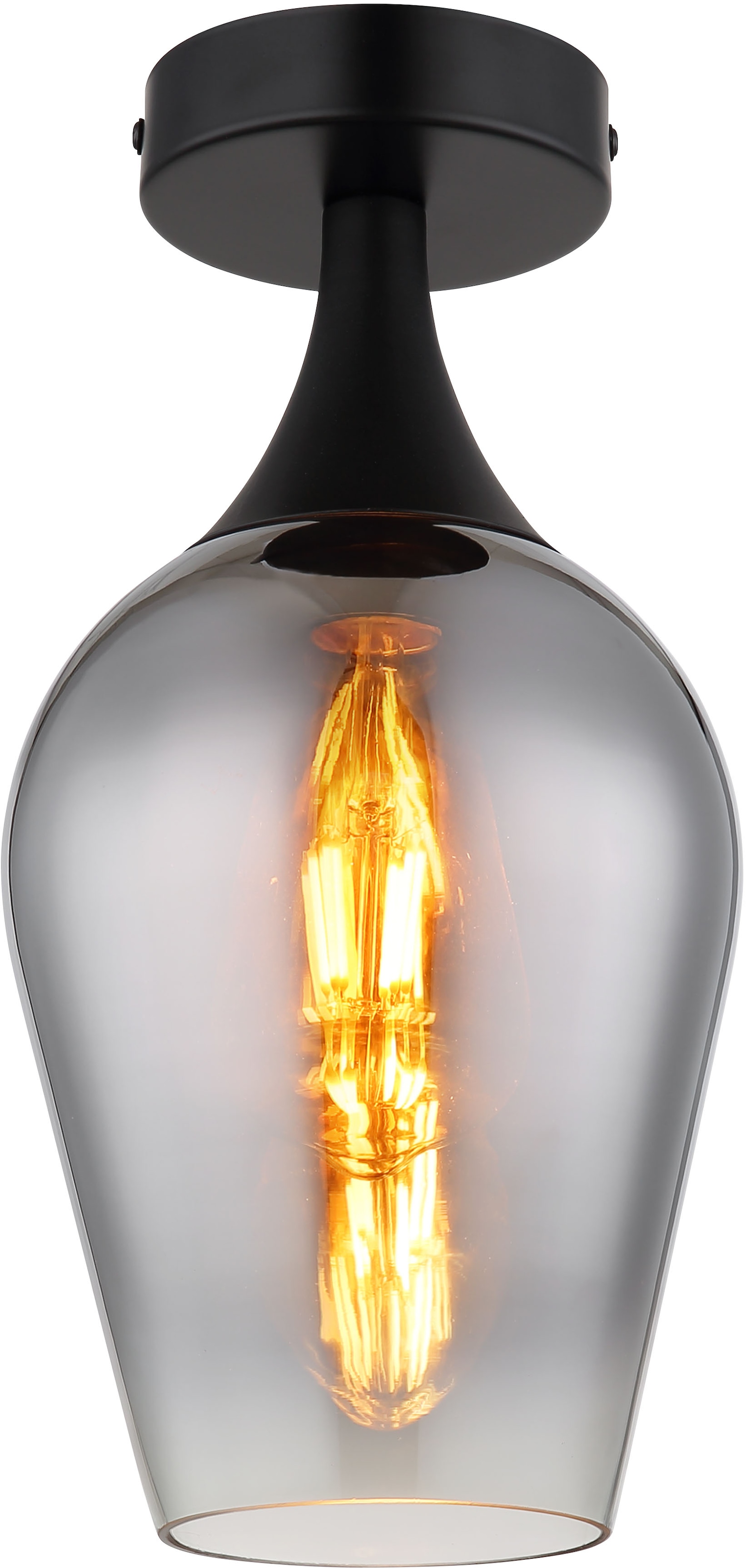 GLOBO LIGHTING Deckenleuchte »LAVUS«, Leuchtmittel E27 | ohne Leuchtmittel, Deckenlampe/Glas verchromt/Wohnzimmer/Flur/modern