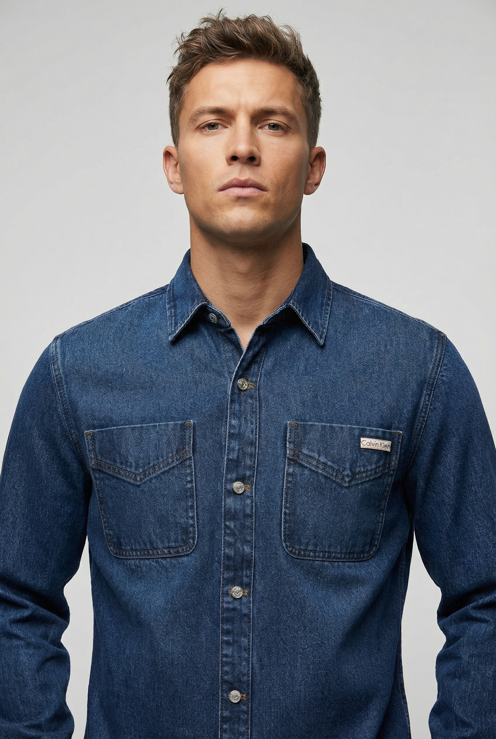 Calvin Klein Jeans Jeanshemd "90S HORIZON OVERSHIRT" Regular fit mit aufges günstig online kaufen