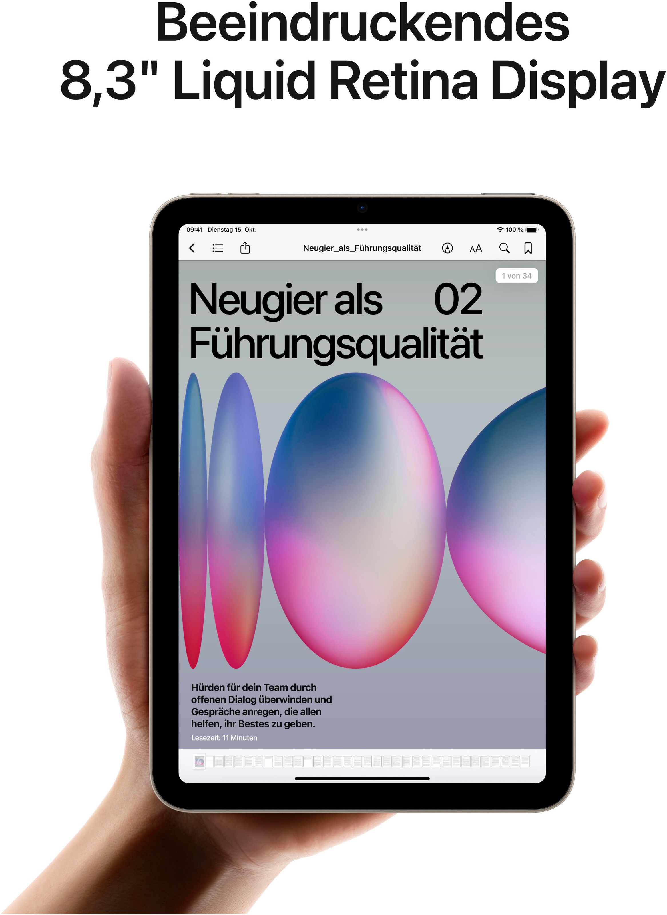 Apple Tablet »iPad mini 2024 Wi-Fi + Cellular 256GB«, (21 cm / 8,3 Zoll), iPadOS, 5G,)