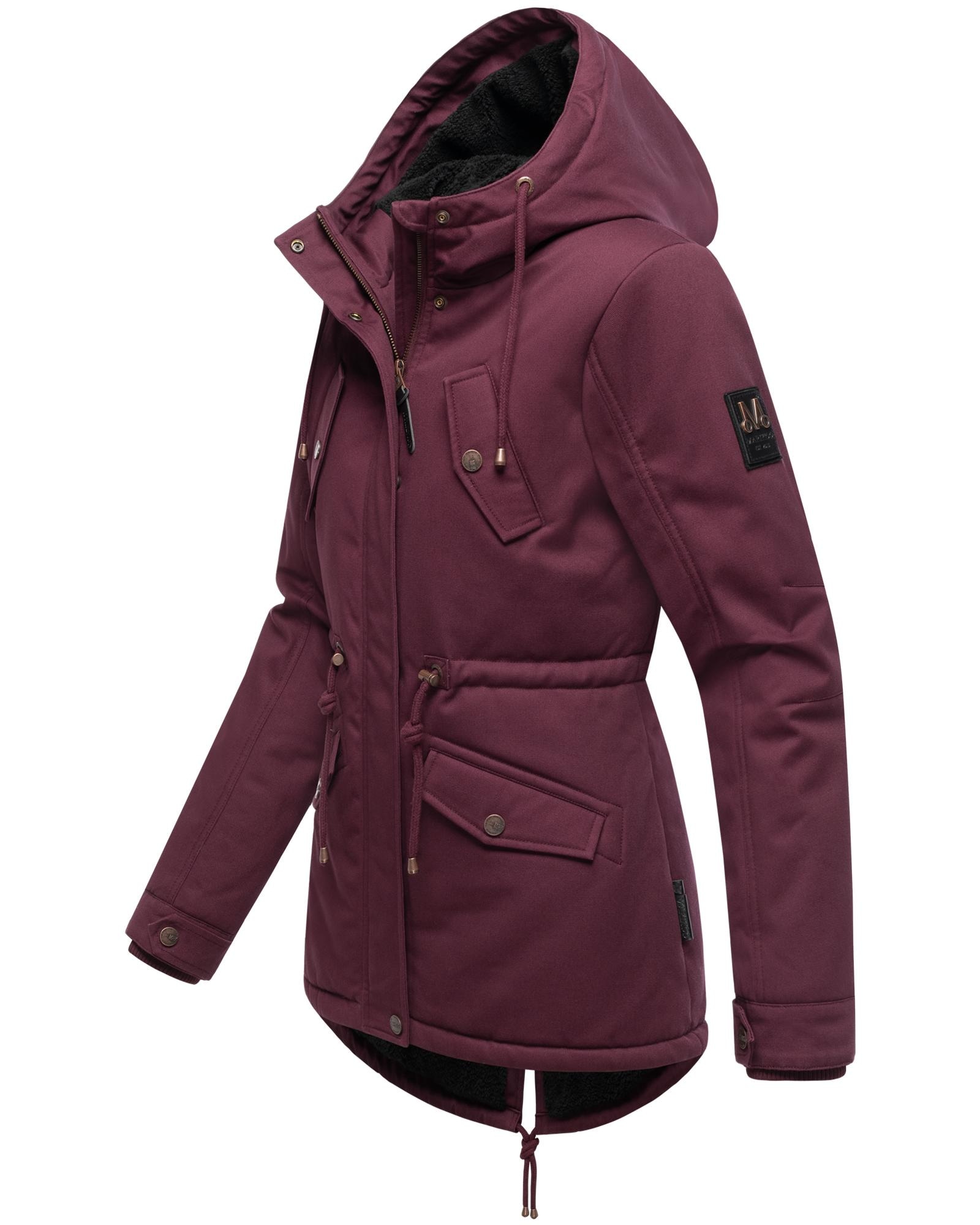 Marikoo Winterjacke »Manolya«, mit Kapuze, stylischer Kurzmantel mit weichem Teddyfell-Futter