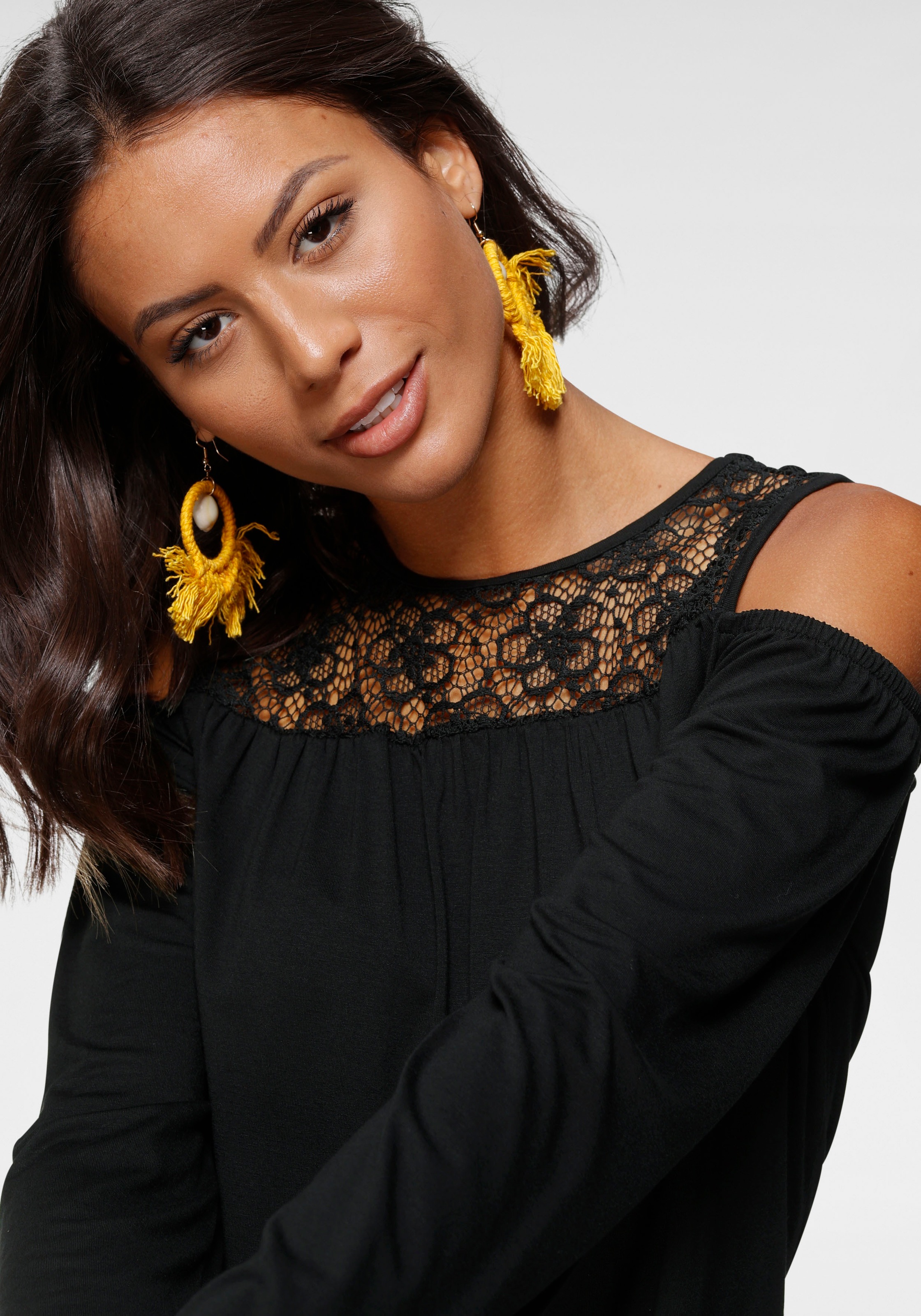 Thumbnail - Laura Scott Langarmshirt lässig geschnitten, Langarm, femininer Stil