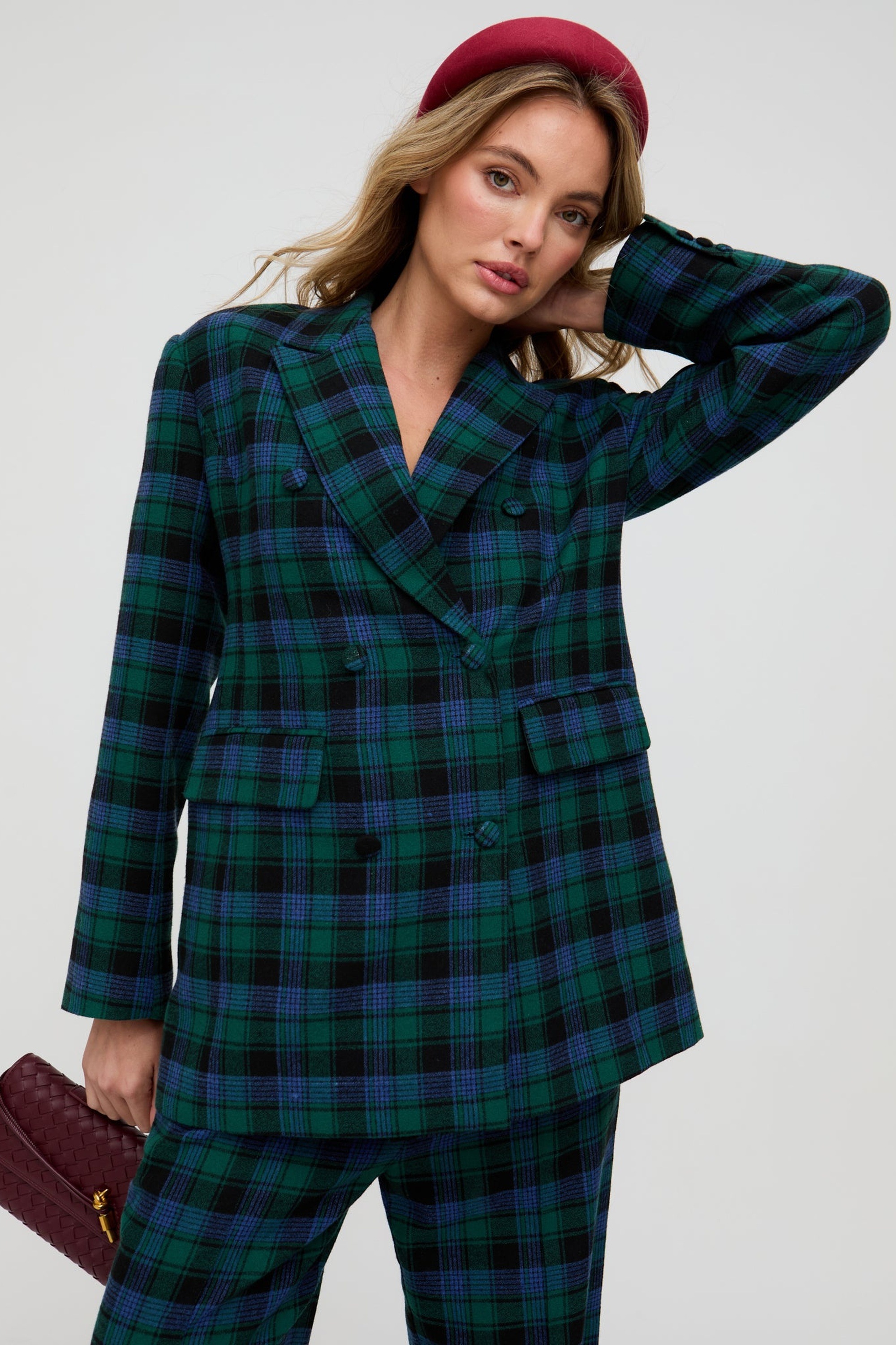 Lily and Lionel Jackenblazer »Zena Double Breasted Prince Of Wales Check Print Jacket Damen«