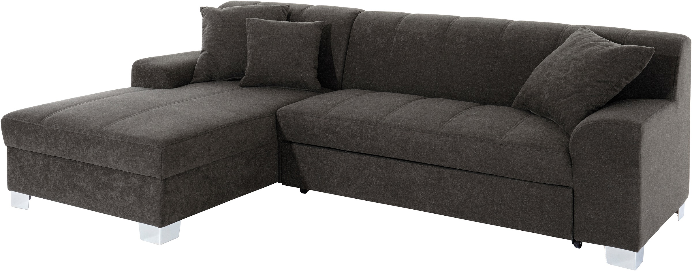 Thumbnail - DOMO collection Ecksofa "Turah incl. Zierkissen, moderne Steppung, auch in Leder", wahlweise mit Bettfunktion, Schlafsof...