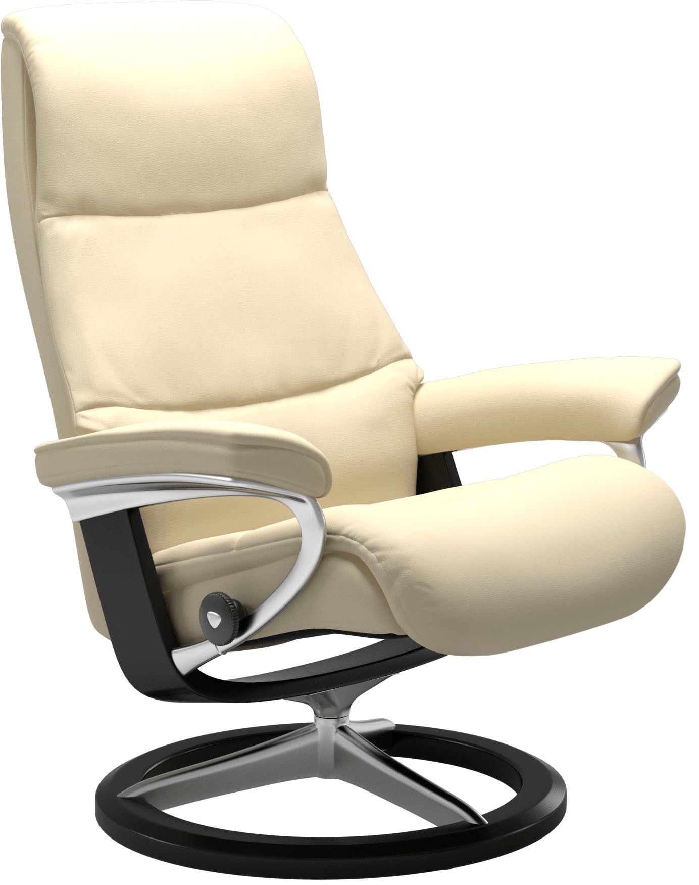 Stressless® Relaxsessel »View«, (Set, Relaxsessel mit Hocker), mit Signature Base, Größe M,Gestell Schwarz