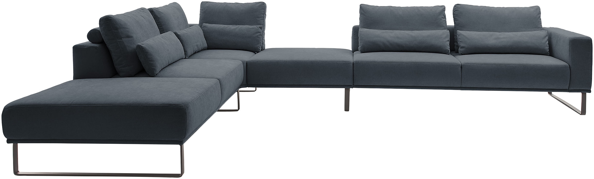 Musterring "JustB PM100 bequem, modern, elegant und viel Platz, bodenfrei" mit Zwischenhocker, wahlweise mit Funktion und Kissen, Maße 290 x 398