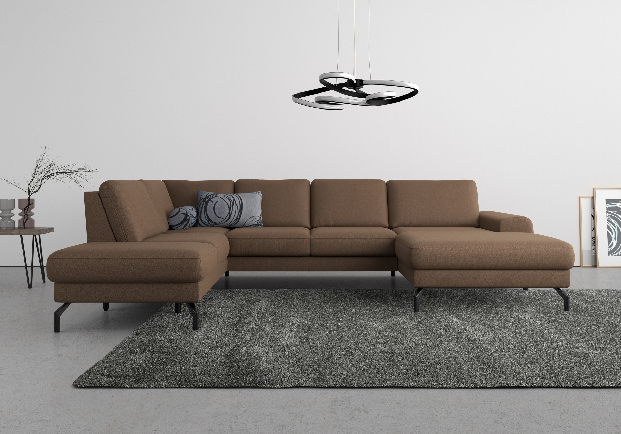 Thumbnail - sit&more Wohnlandschaft "Cinturo U-Form" inklusive Sitztiefenverstellung und Federkern, Sitzhöhe 48 cm