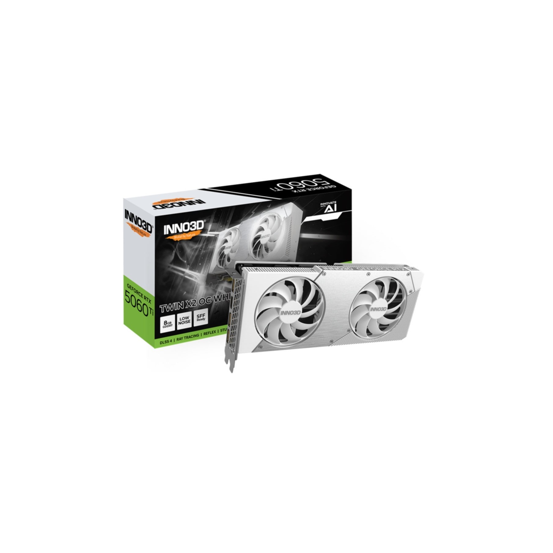 INNO3D Grafikkarte "GeForce RTX 5060 Ti TWIN X2 OC", silber (ohne farbbezeichnung), Grafikkarten - Einheitsgröße