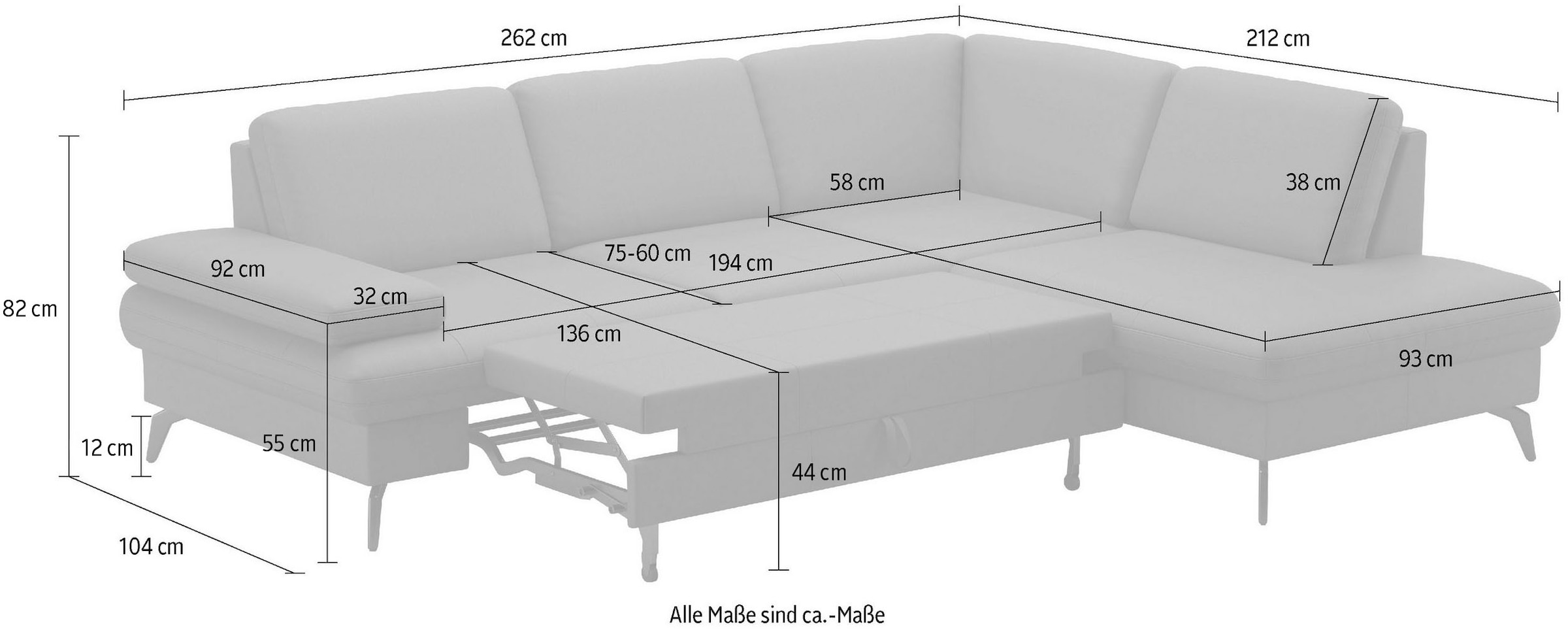 sit&more Ecksofa »Morris L-Form, inkl. Sitztiefenverstellung«, wahlweise mit Armteilverstellung, Bettfunktion & Bettkasten