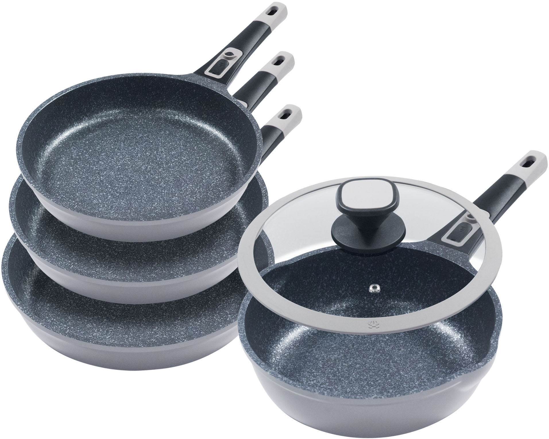 KING Pfannen-Set "Moonscape" Aluminiumguss Set, je 1 Pfanne Ø 20/24/28/24 c günstig online kaufen