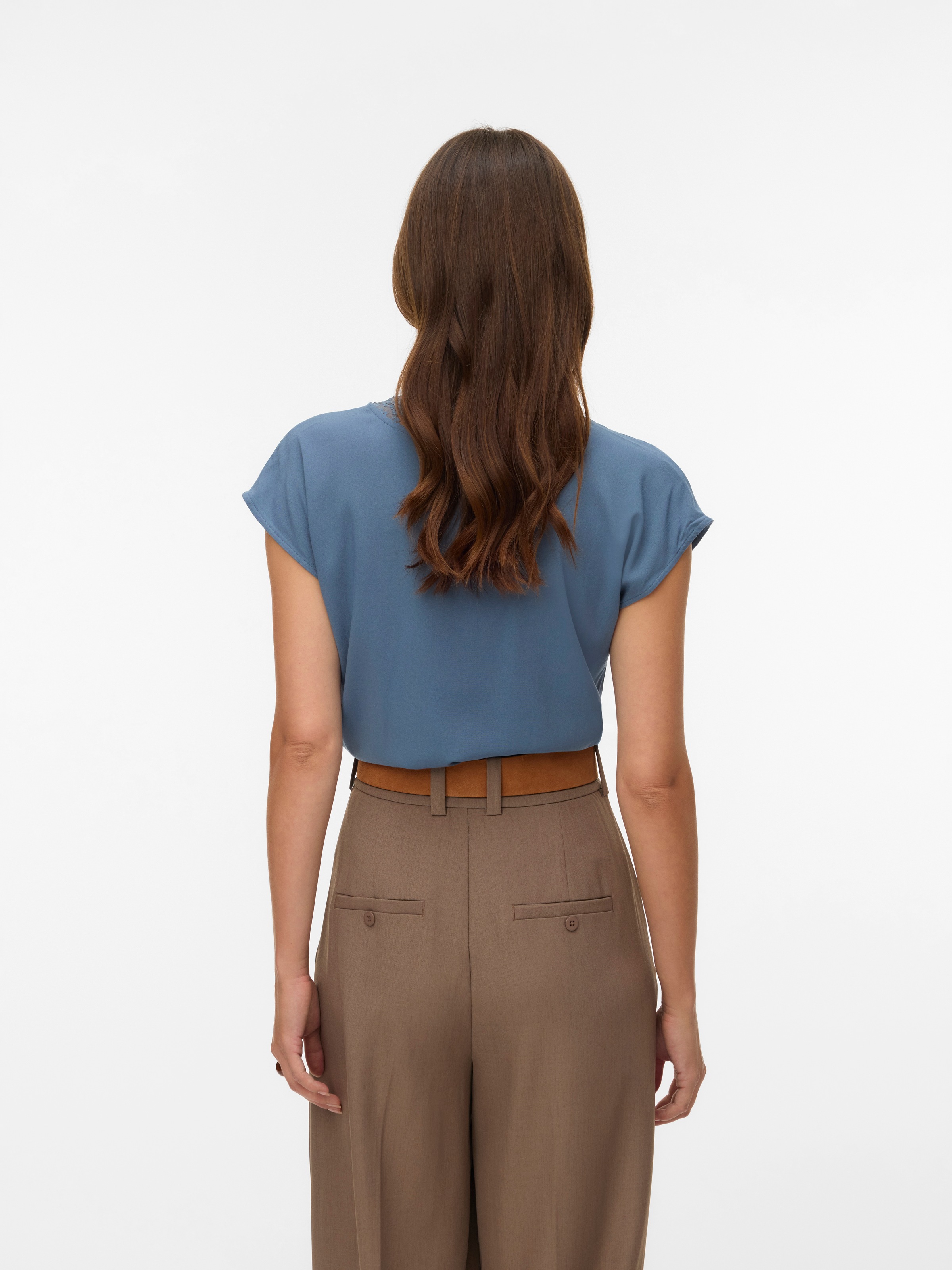 Vero Moda Blusentop "VMBELLA SL LACE TOP WVN GA NOOS" Viskosemischung günstig online kaufen