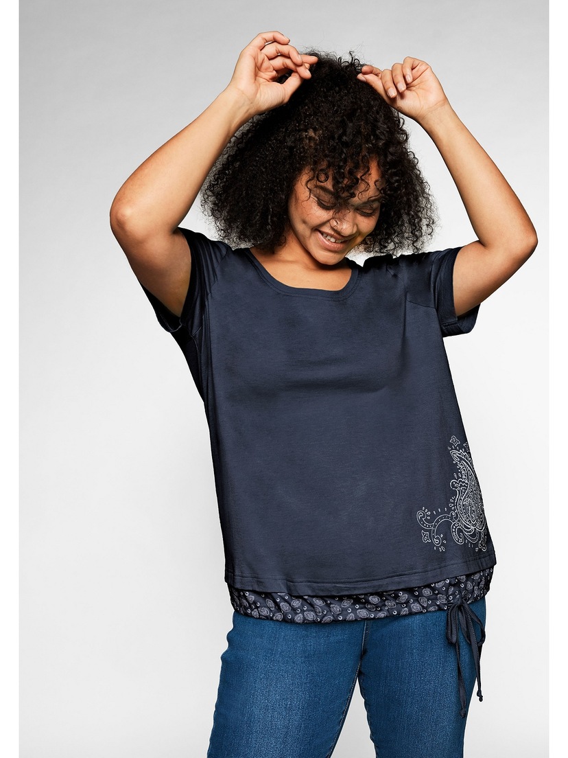 Sheego Spitzenshirt »Große Größen«, mit Spitzenpasse an der Schulterpartie  für bestellen | BAUR | T-Shirts