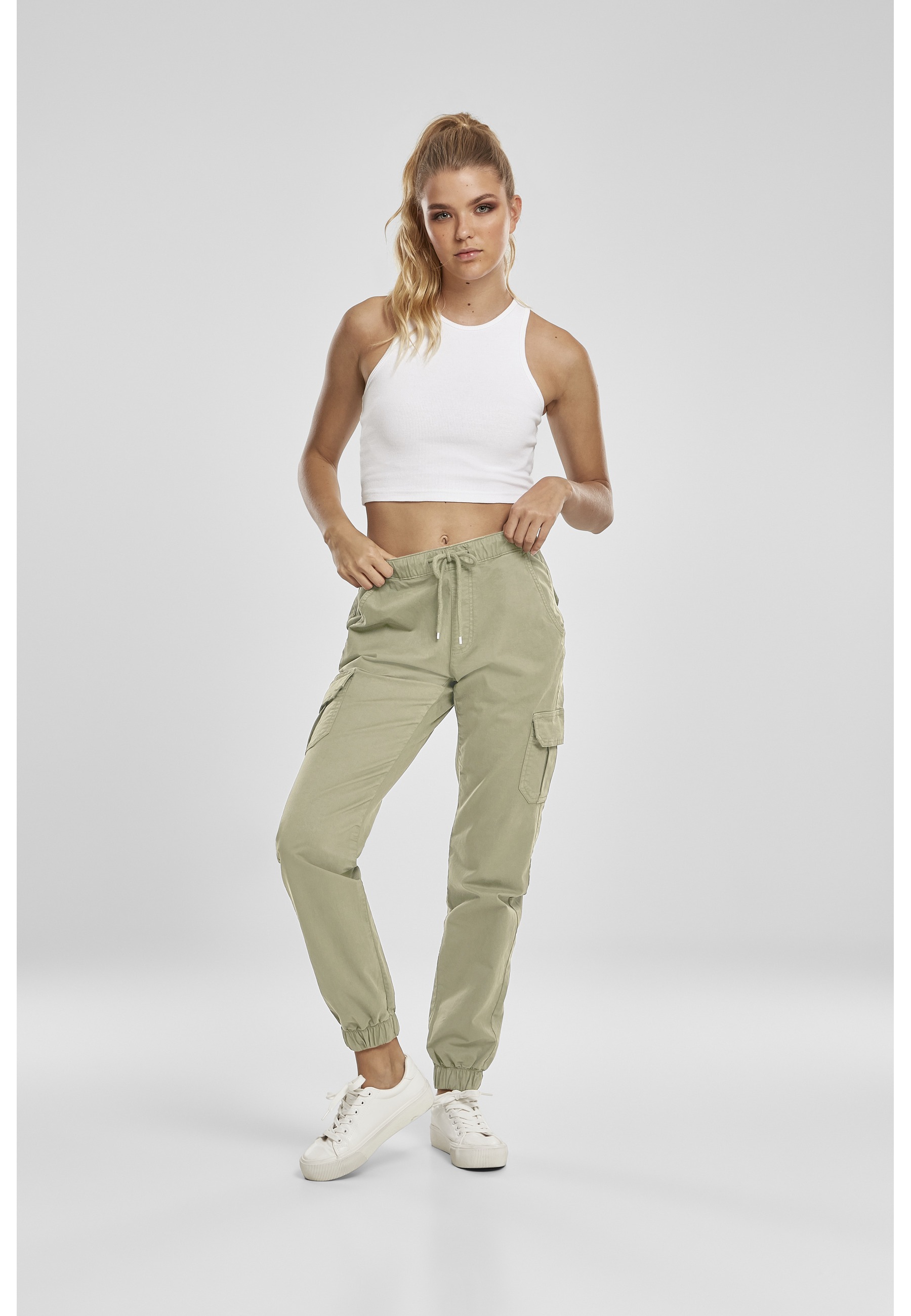 URBAN CLASSICS Cargohose »Urban Classics Damen Ladies High Waist Cargo Jogging Pants«