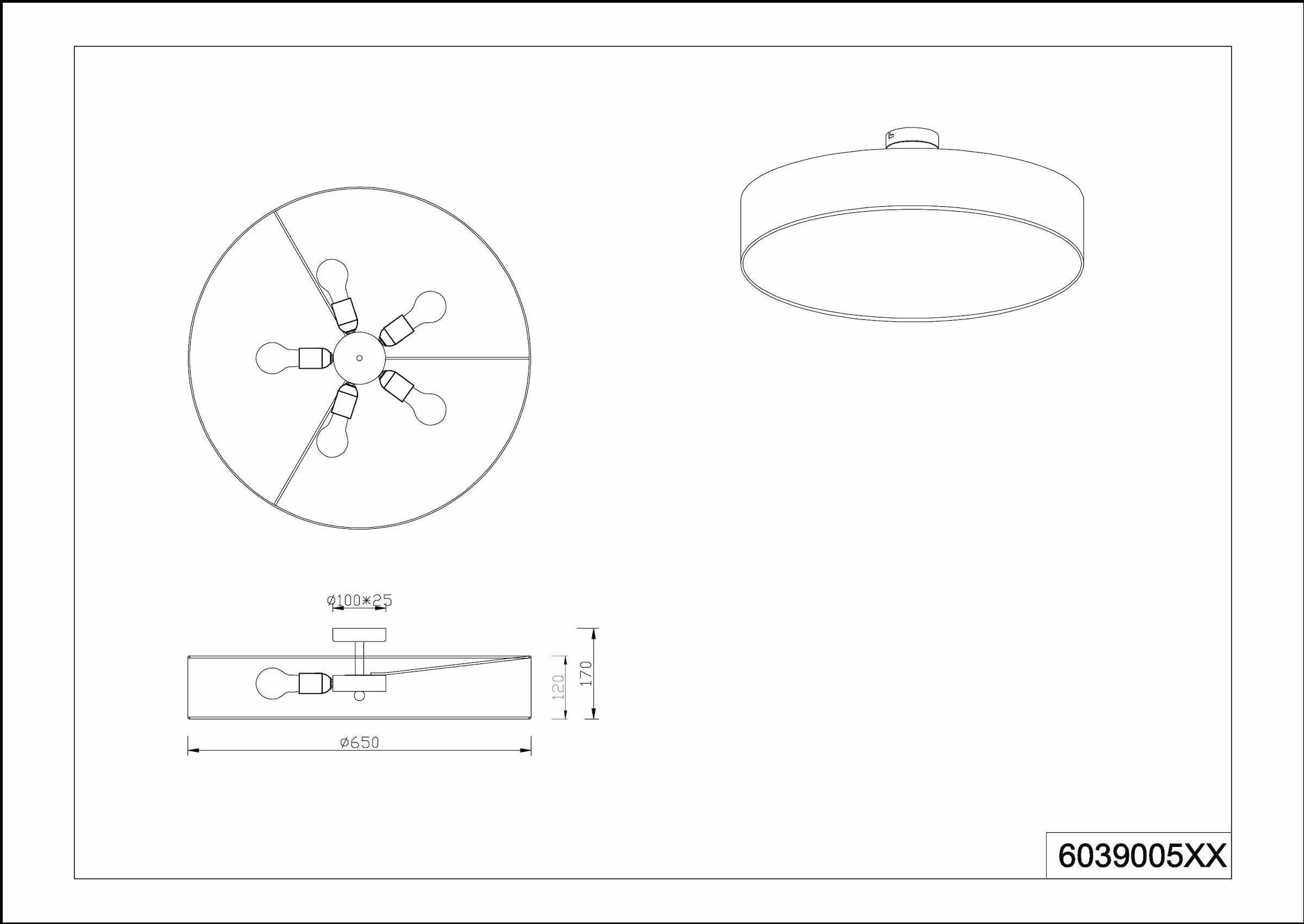 TRIO Leuchten Deckenleuchte »Hotel«, Deckenlampe Ã˜ 65 cm mit Stoff-Schirm,  Leuchtmittel tauschbar bestellen | BAUR