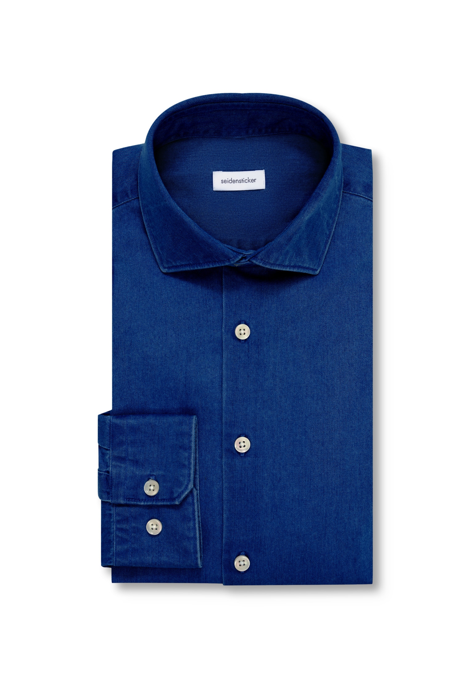 seidensticker Jeanshemd Shaped 1/1 Kentkragen Denim