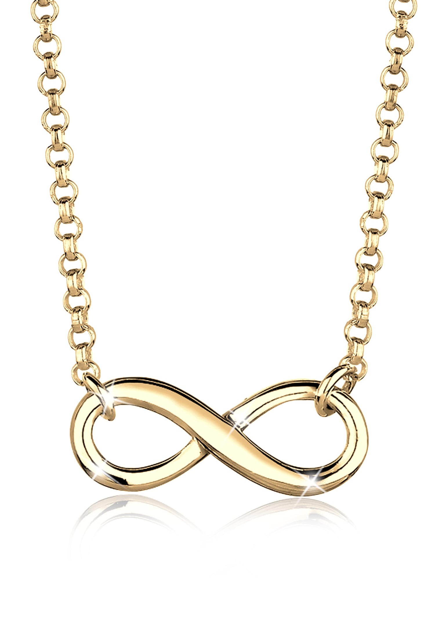 ELLI Damen Choker "Halskette Choker Infinity Symbol Unendlichkeit 925 Silber", ohne Stein, Silber 925 (Sterlingsilber), gold, Silber 925