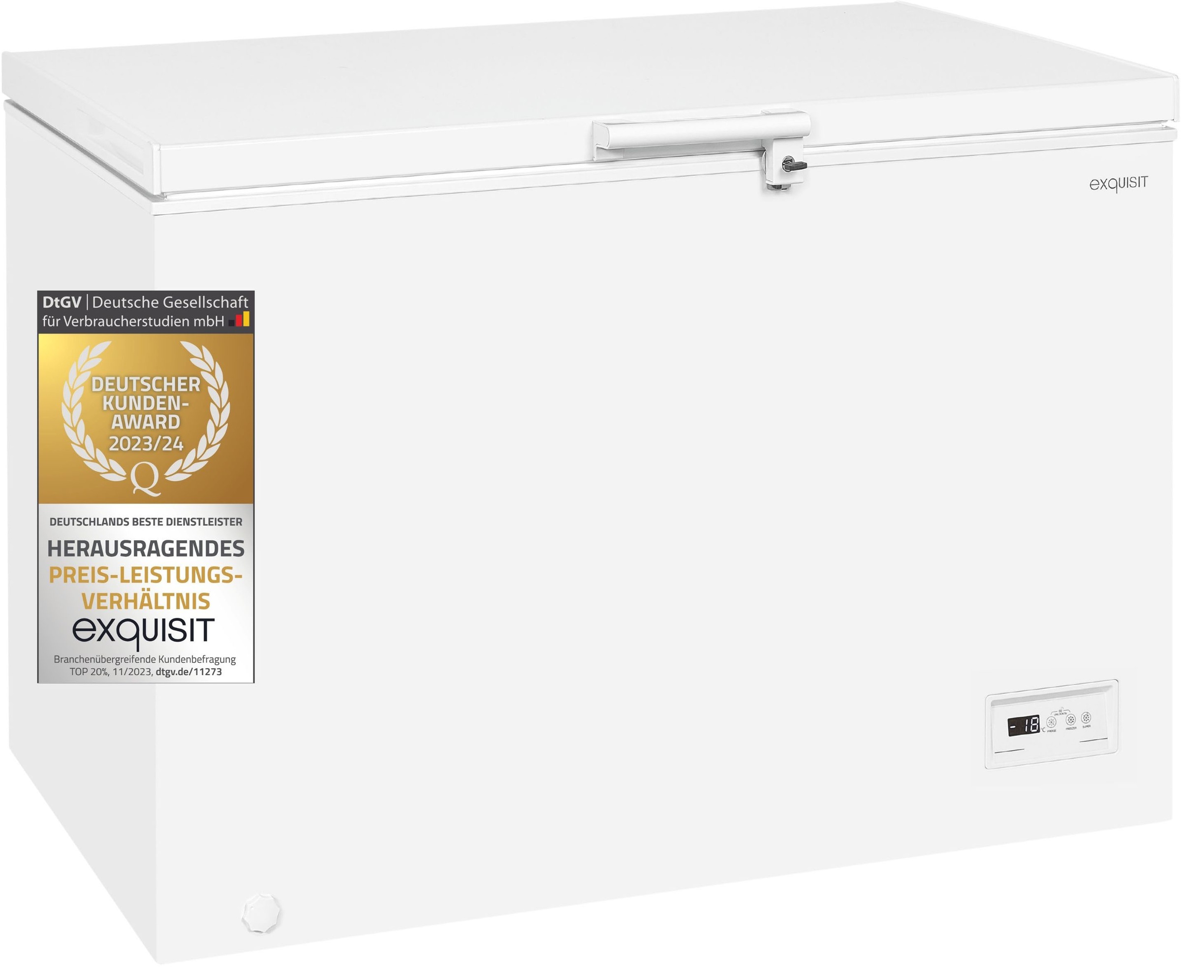exquisit Gefriertruhe "GT320-HE-041D weiss" 84,5 cm hoch 112 cm breit 308 L günstig online kaufen