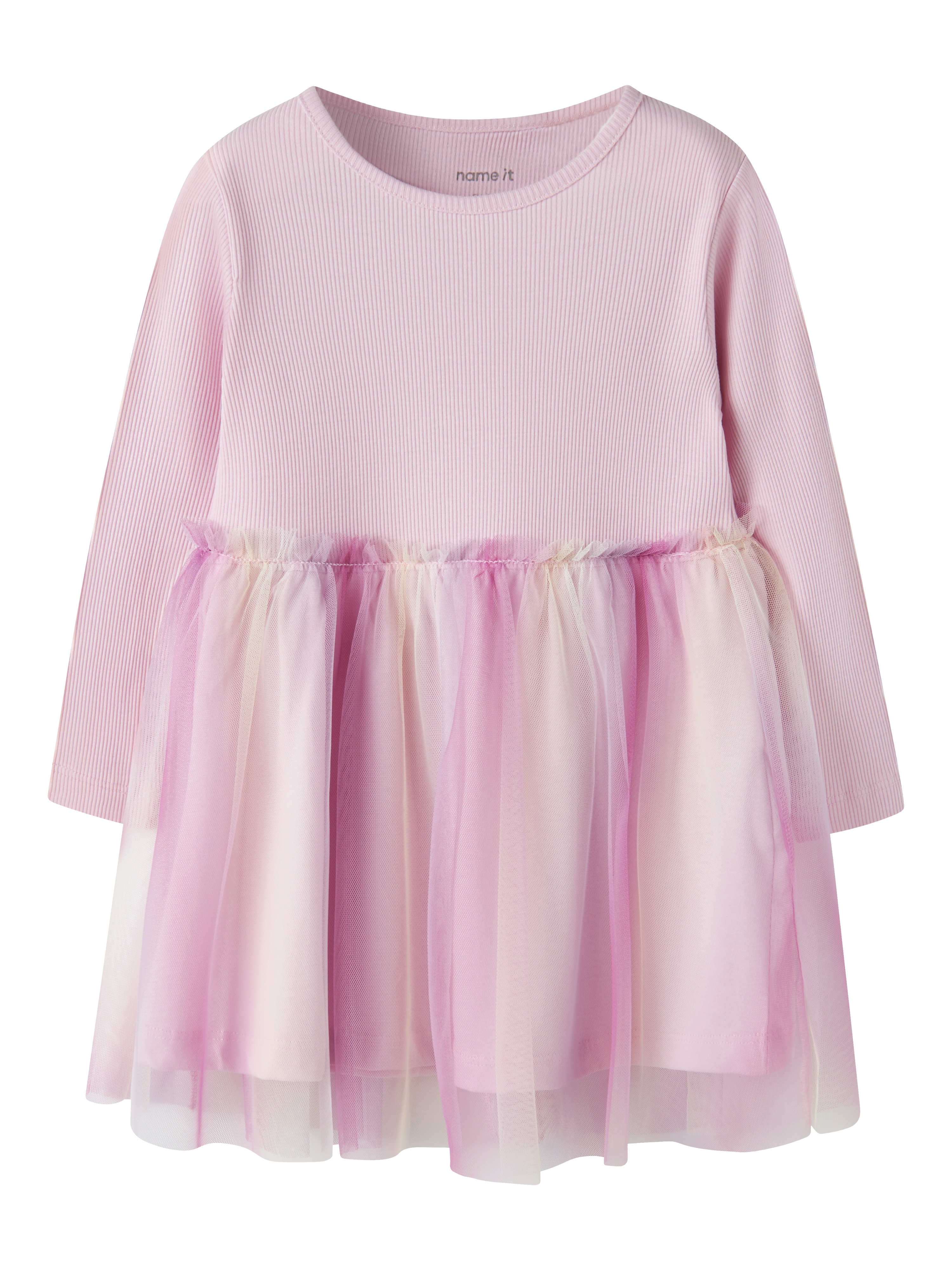 Name It Minikleid "NMFDOTIANA LS DRESS" mit aufgesetztem Tüllrock