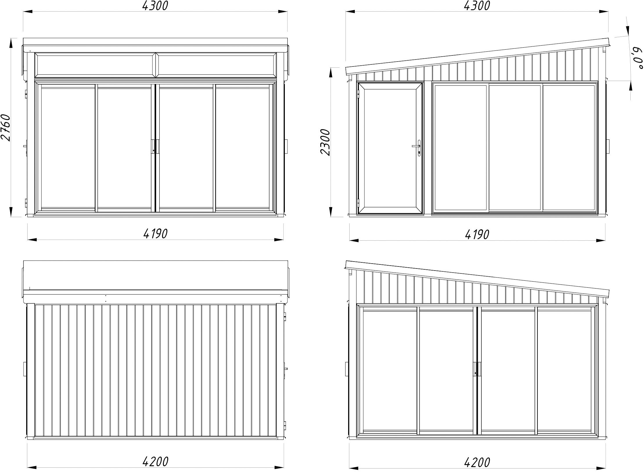 Palmako Holzpavillon »Saga 16,6 m² Slide Plus« BxTxH: 430x430x276 cm