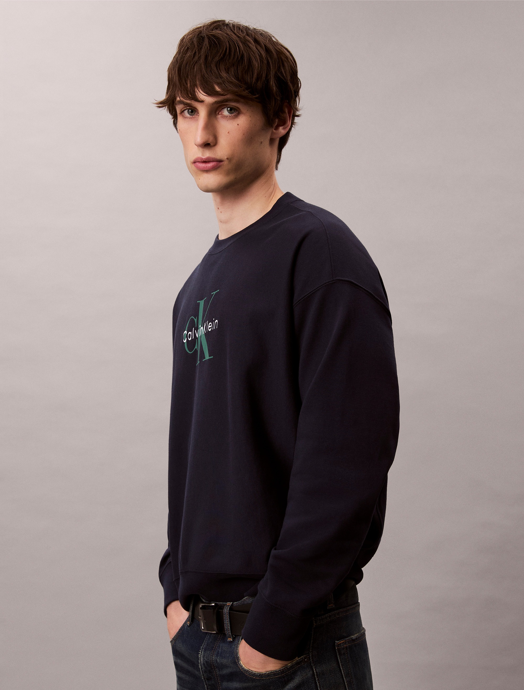 Calvin Klein Jeans Sweatshirt "LS EU 350TERRY MONOLOGO CN SWTSH", Rundhalsa günstig online kaufen