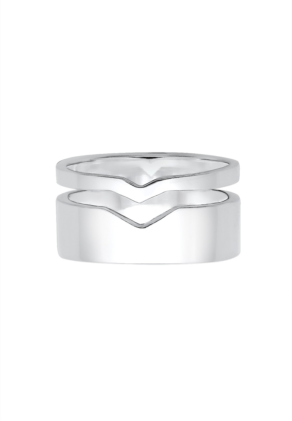 Elli Fingerring »Bandring Breit Geo Design 925 Sterling Silber«