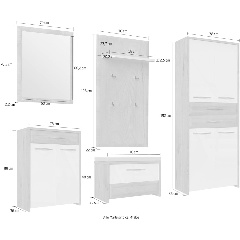 Home affaire Garderoben-Set »Gala«, (Set, 5 St.)