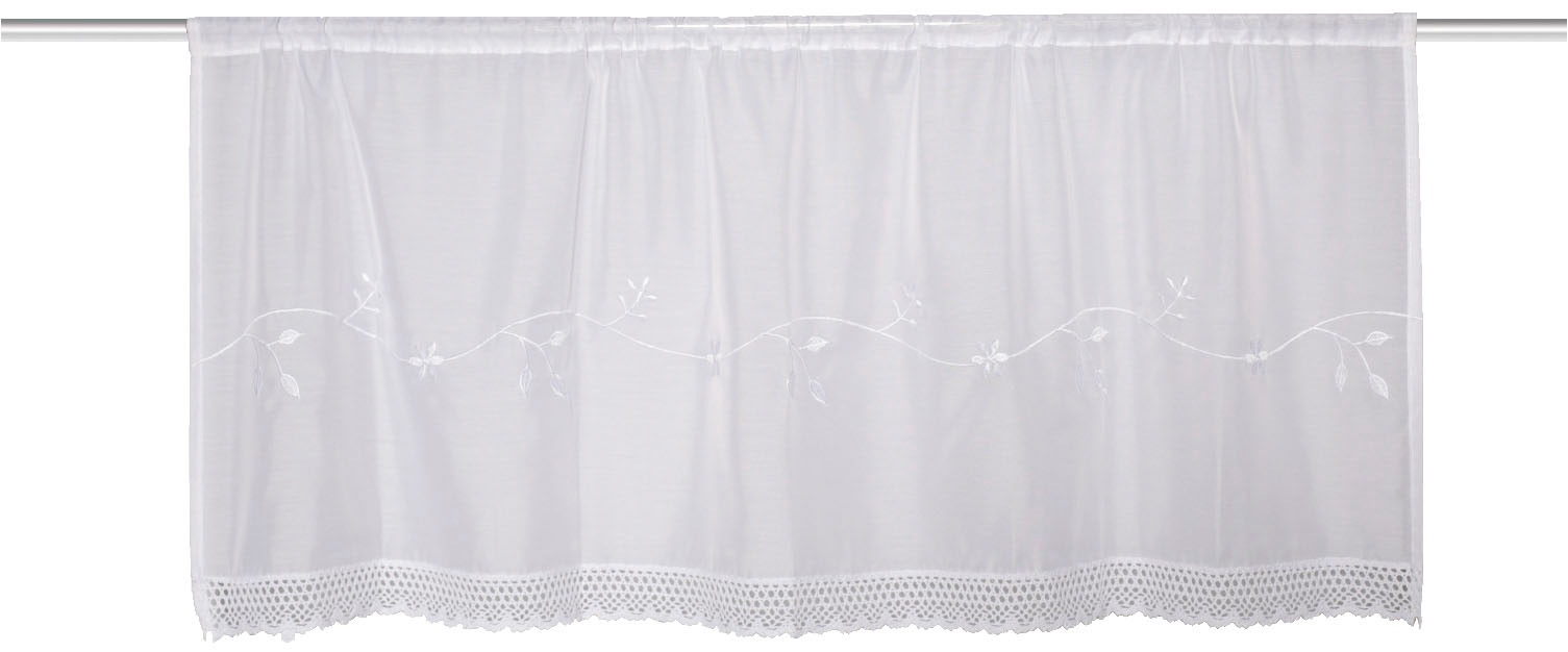 HOME WOHNIDEEN Scheibengardine "MACIRO" Stangendurchzug 1 Stk. tlg. Cafehau günstig online kaufen