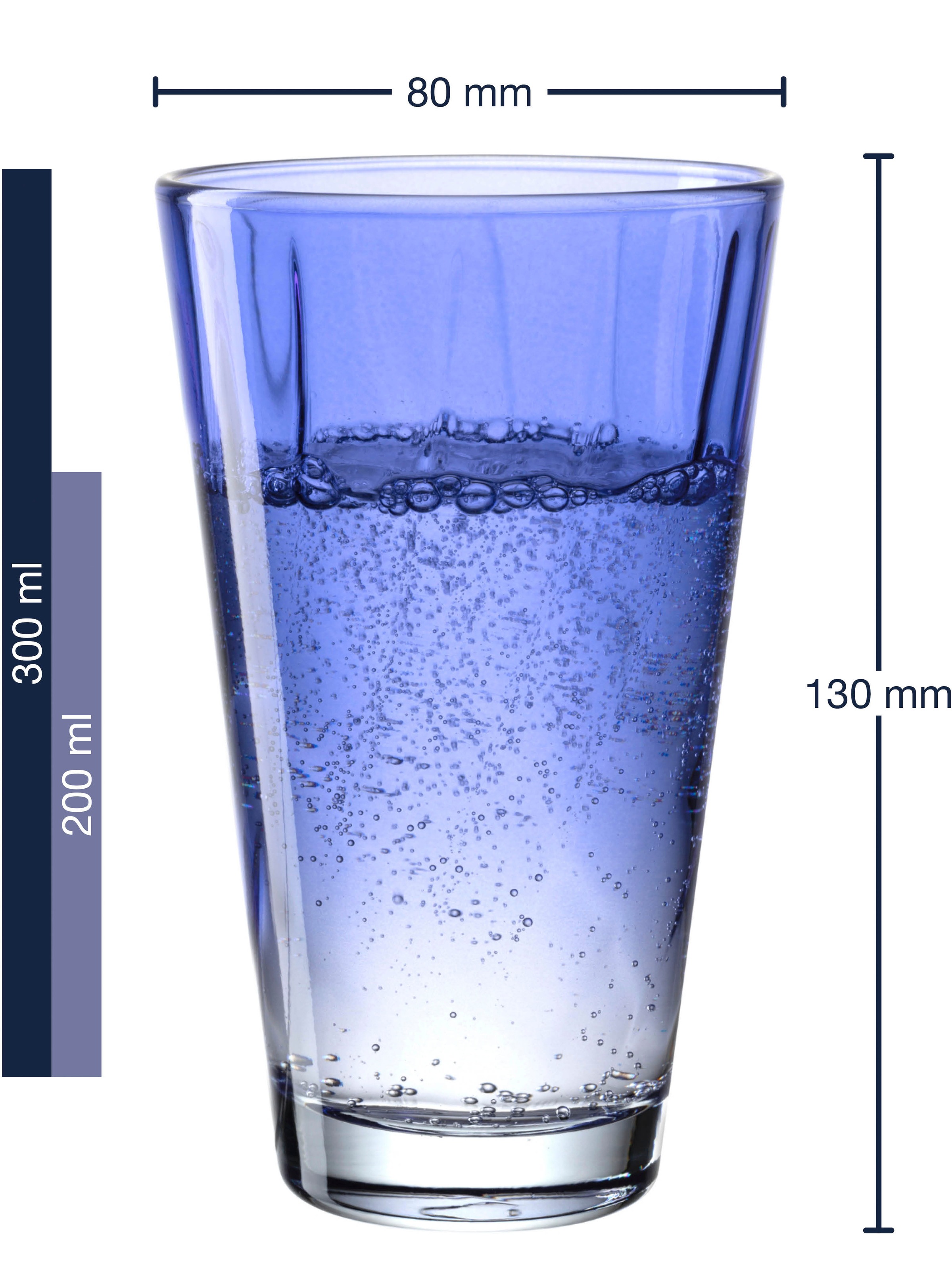 LEONARDO Gläser-Set »Trinkglas, TWIST, 300 ml, 4er-Set« Longdrinkbecher, spülmaschinengeeignet