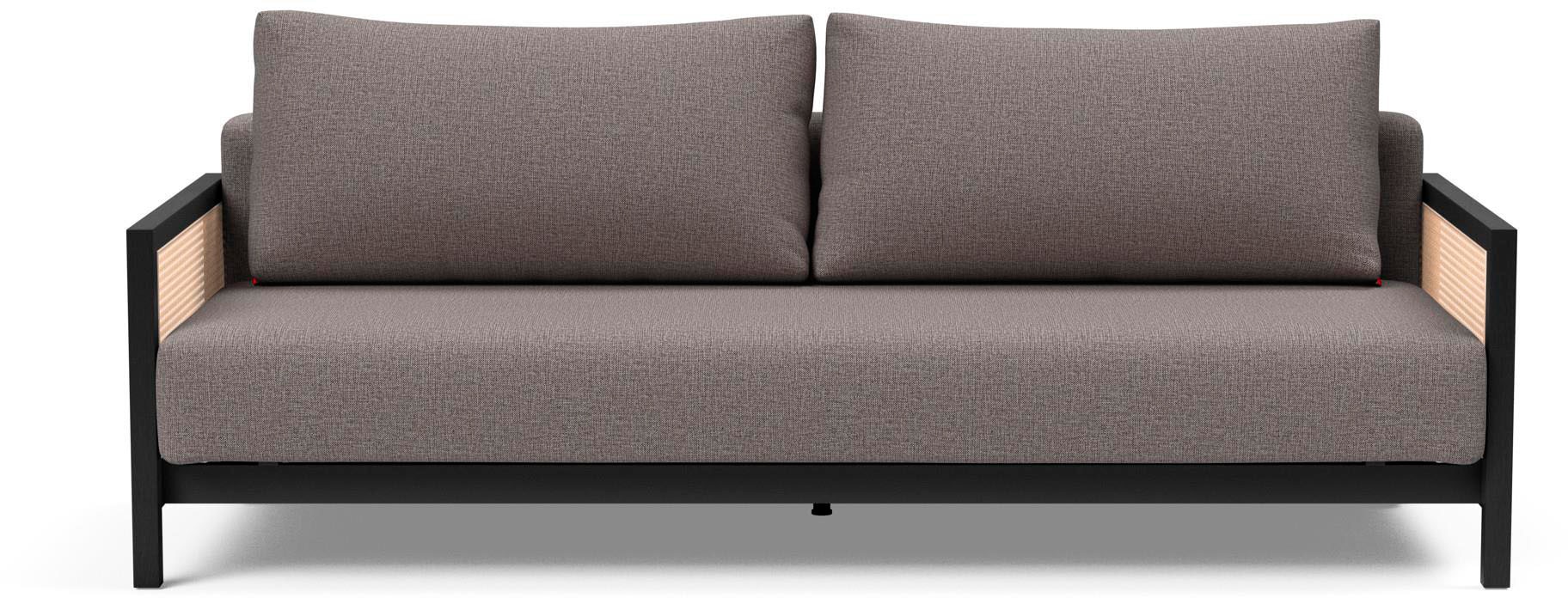 INNOVATION LIVING ™ Schlafsofa "NARVI Retro-Armlehnen mit Geflecht, Dauerschläfer, bequem", Federkernmatratze für hohen 