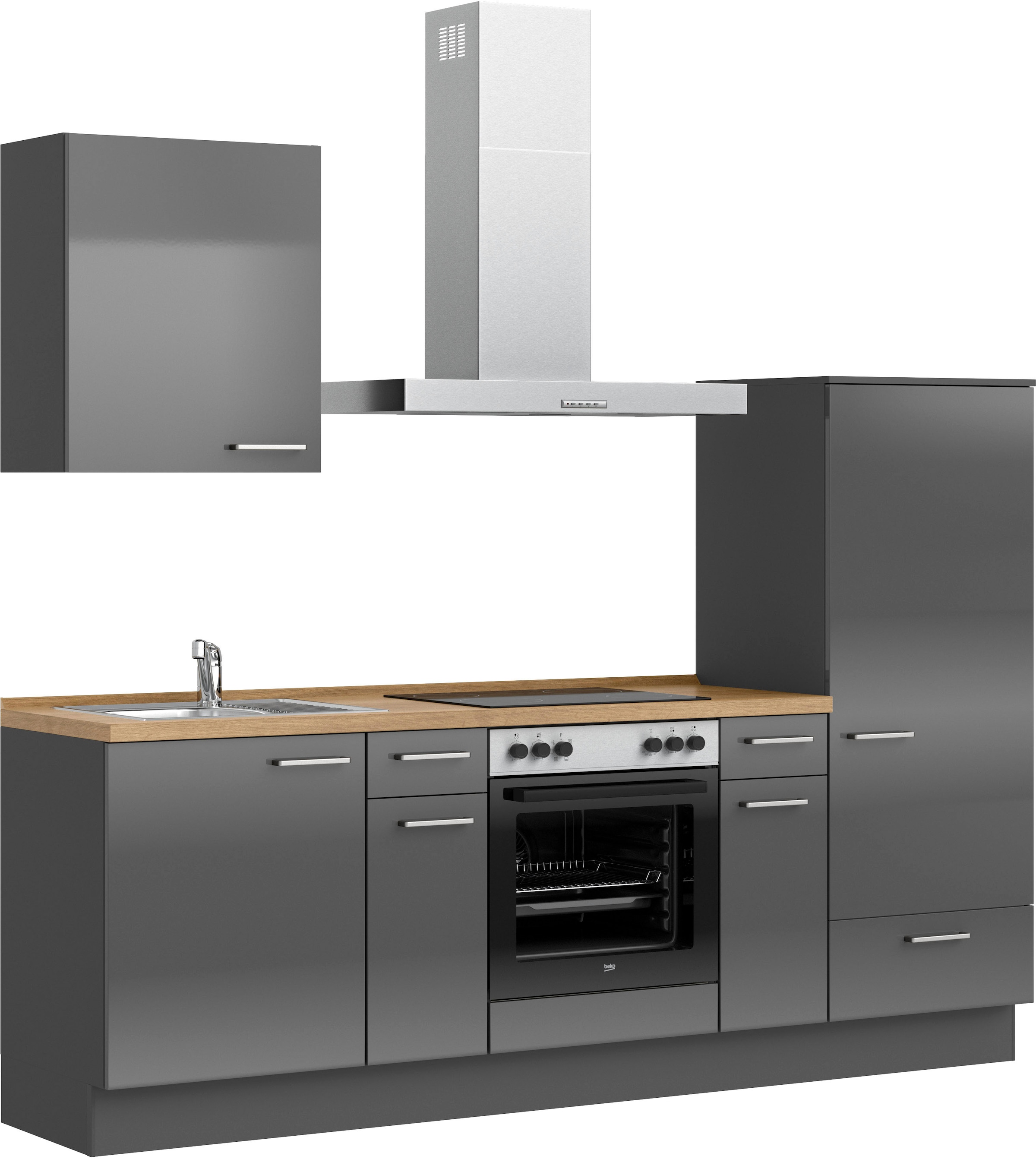 nobilia® Küchenzeile »"Flash I"«, vormontiert, Ausrichtung wählbar, Breite 240 cm, wahlw. mit E-Geräten