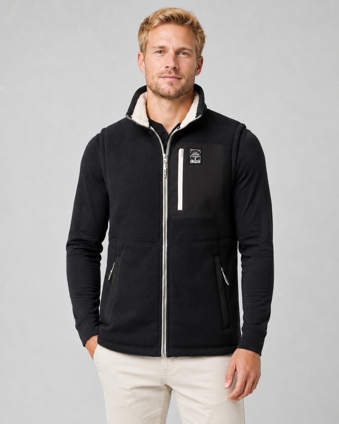 LPO Sweatweste "Sweatweste Raven Knit" mit Langhaarfleece