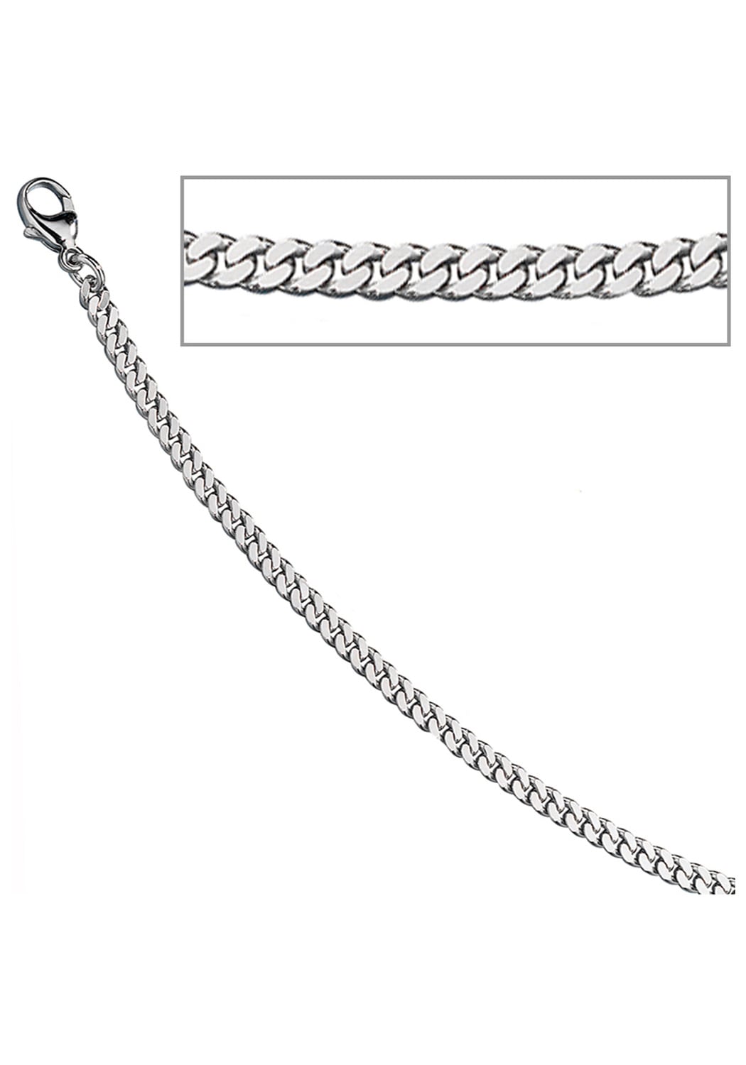 JOBO Goldarmband, Panzerarmband 585 Weißgold massiv 21 cm