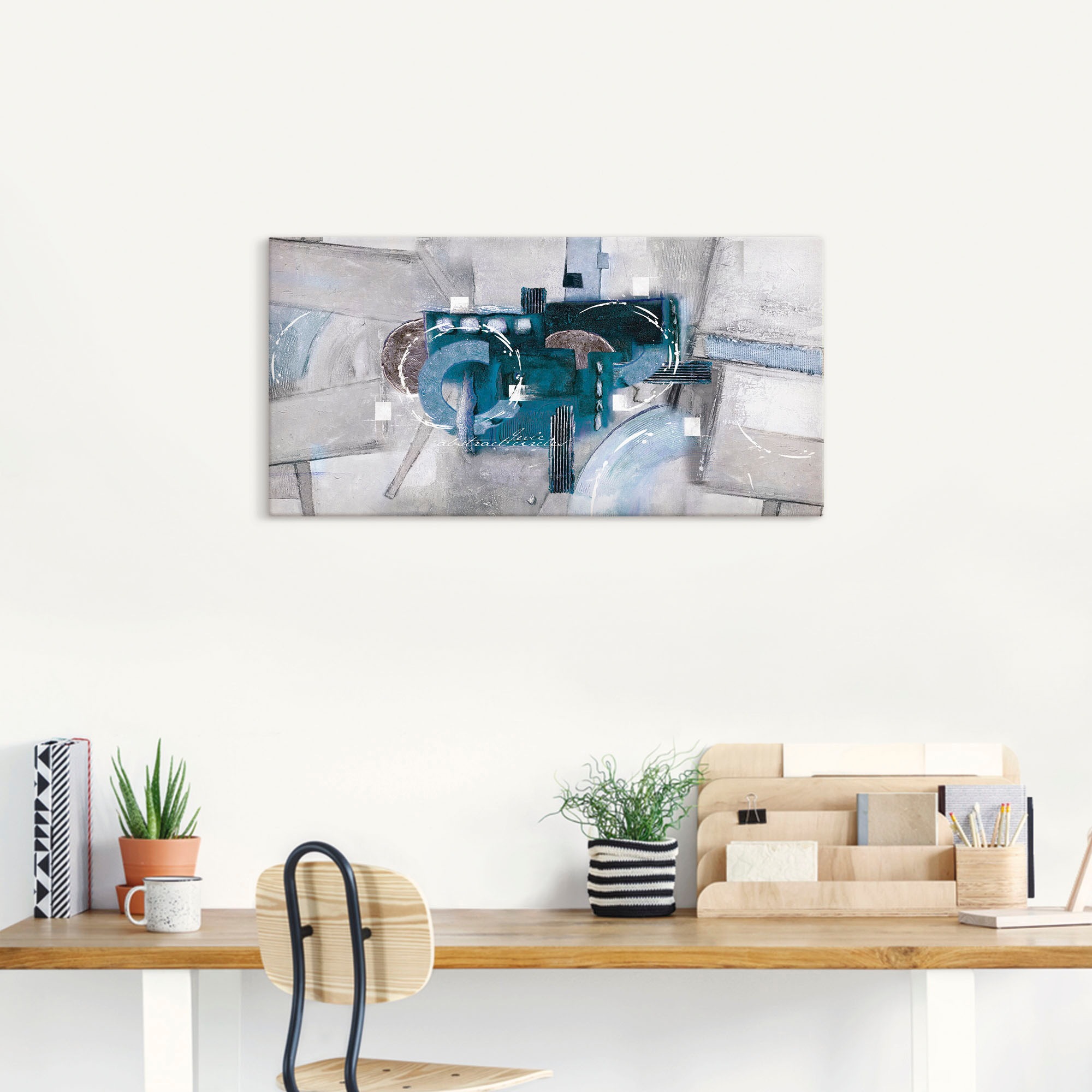 Artland Wandbild "Abstrakte blaue Kreise" Gegenstandslos 1 Stk. tlg. als Al günstig online kaufen