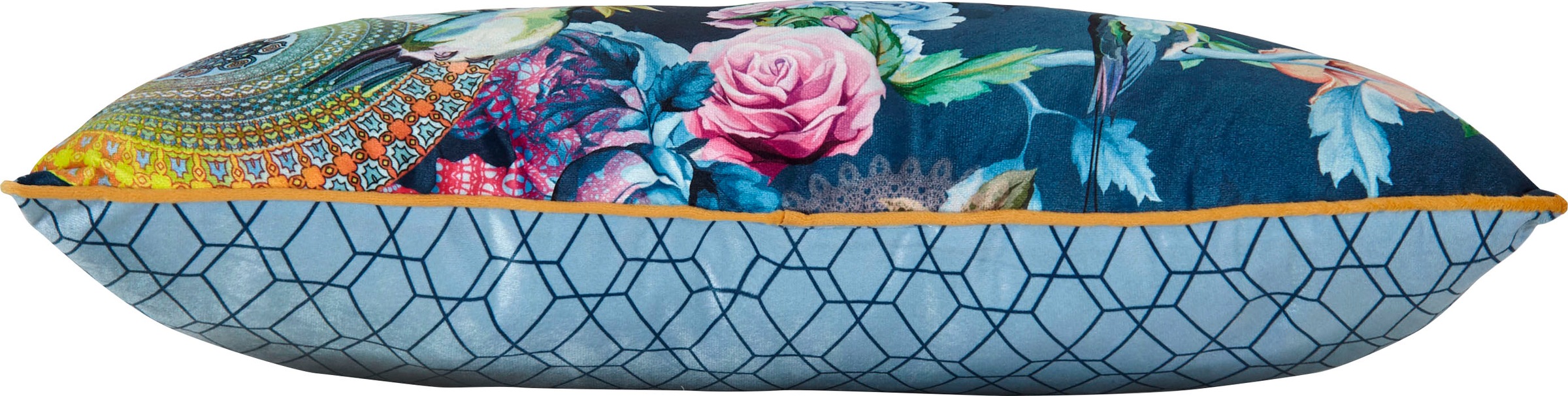 hip Dekokissen »Chachou«, Mit Füllung, 1 Stück, Mit Biese, 30x60, Wendeoptik, Weich, Dunkel Blau