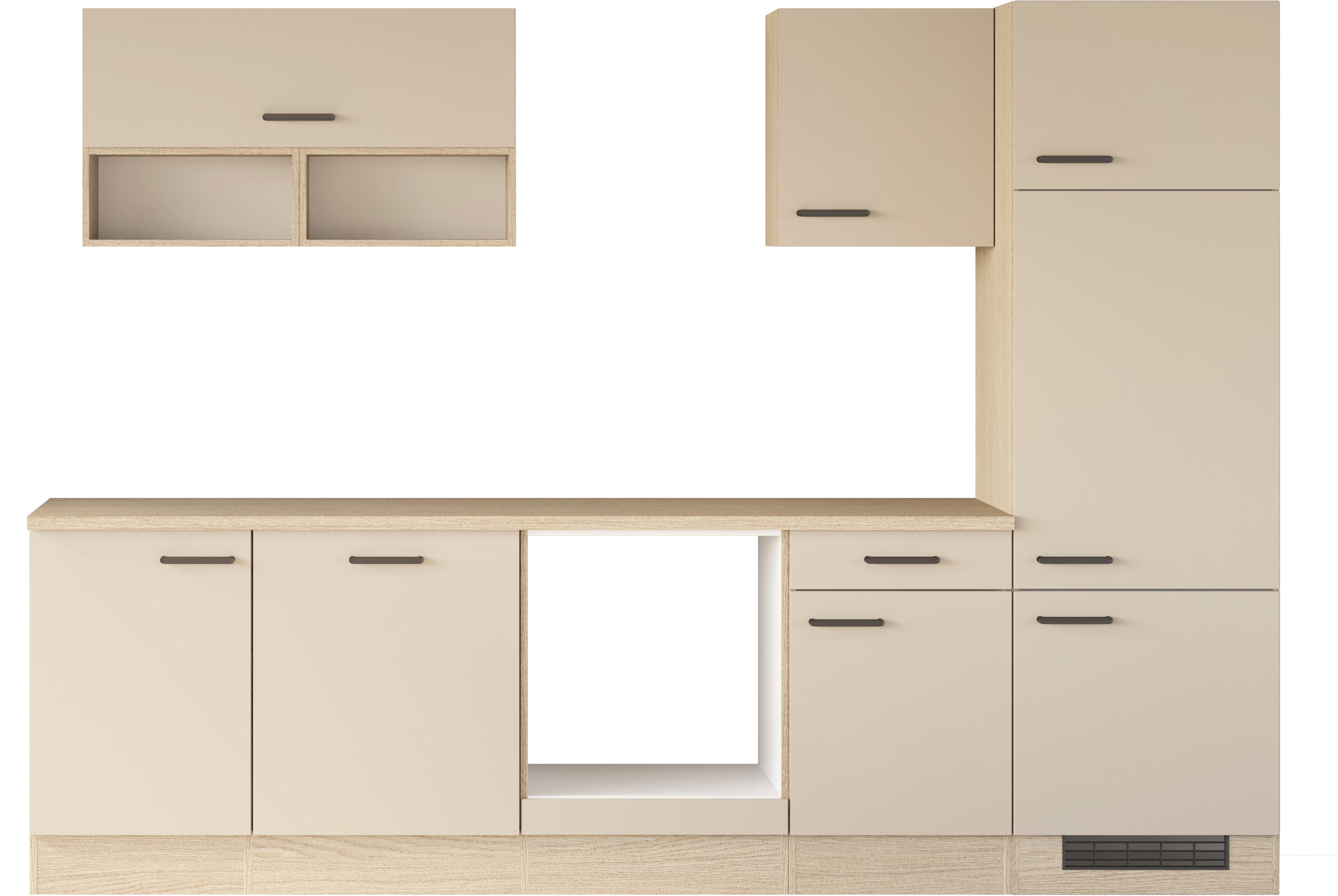 Flex-Well Küche »Creso, Breite 280 cm« wahlweise mit E-Geräte und Spüle in Edelstahl und schwarz