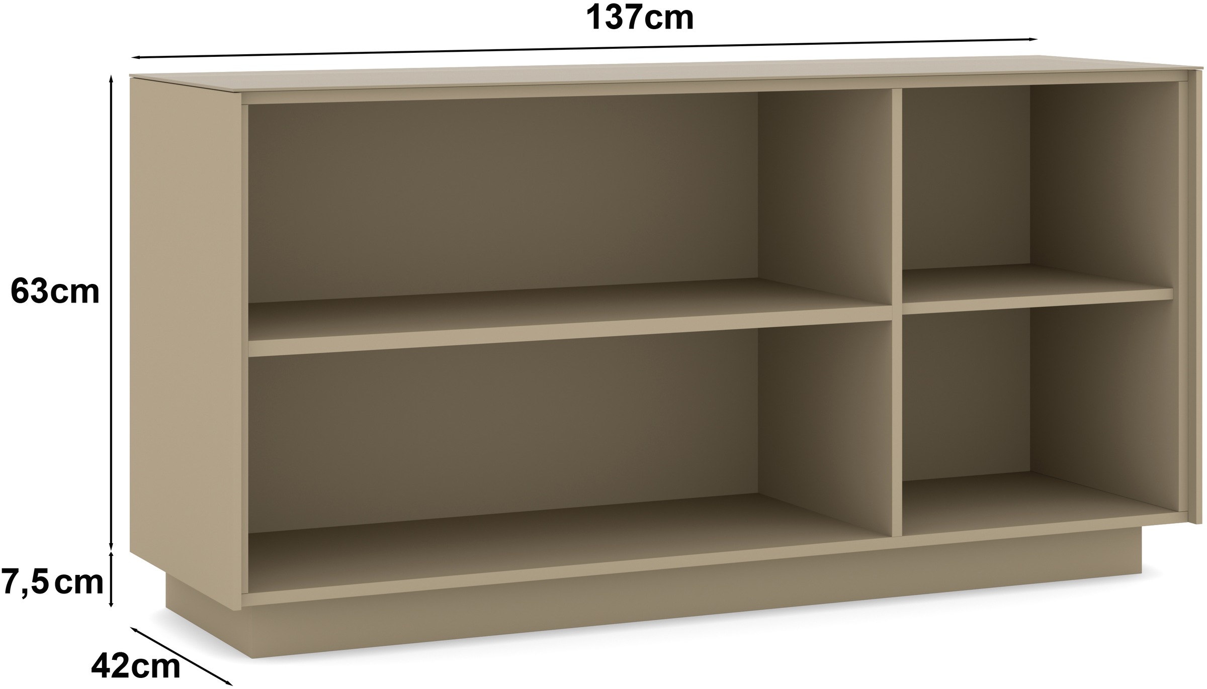 set one by Musterring Lowboard »Reno« 1 Stk. tlg. Mit Sockel in diversen Farben, 71 cm Höhe & Farbauswahl