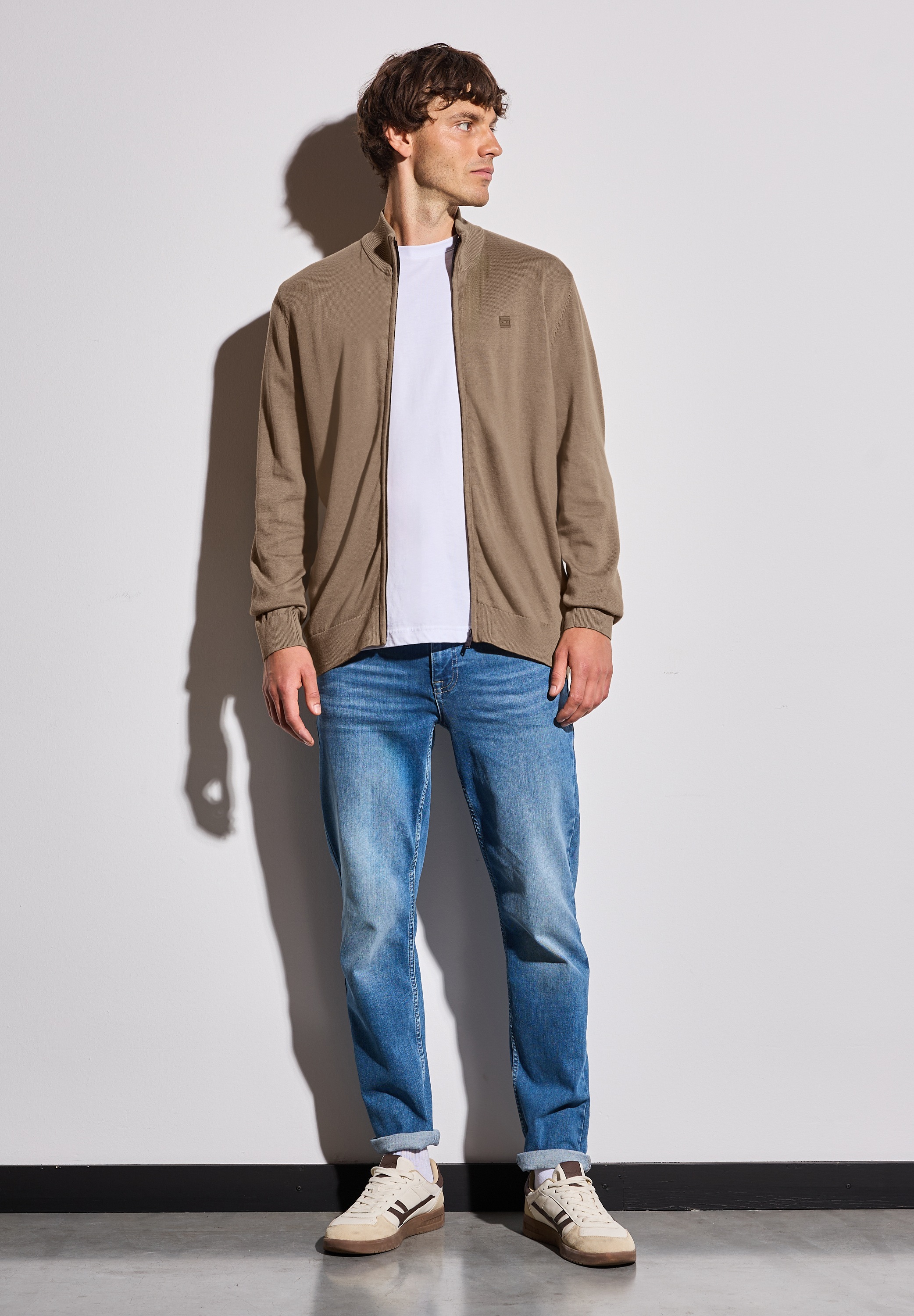STREET ONE MEN Strickjacke, aus reiner Baumwolle