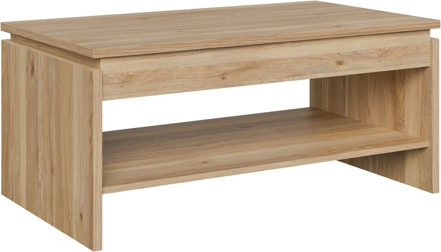 Couchtisch FORTE "Couchtisch, Ablage, Stauraum, als Esstisch nutzbar", mauvella eiche, mauvella eiche, mauvella eiche, B:100cm H:45,5cm T:56cm, Tische, Couchtisch, höhenverstellbar, B/H/T 100/45,7/56 cm