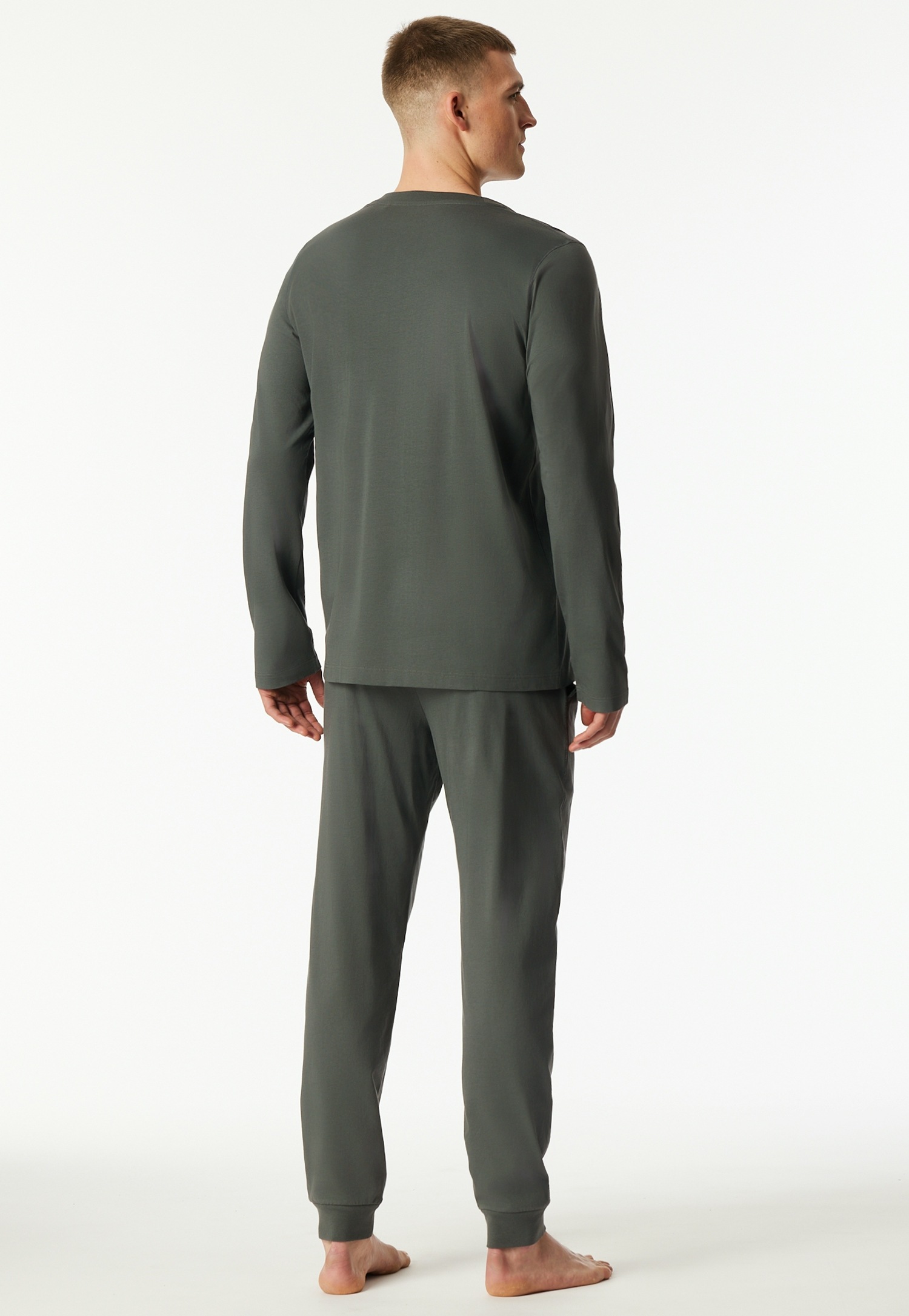 Thumbnail - Schiesser Schlafanzug "Modern Nightwear" 2 tlg. seitliche Taschen, Brusttasche, Langarm, Baumwolle, Single Jersey