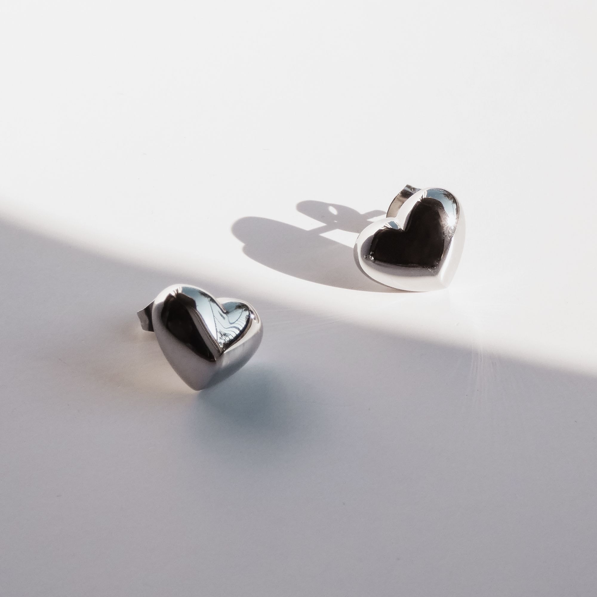 Echtzeit Paar Ohrstecker »Schmuck Geschenk Edelstahl Ohrringe Puffy Heart Herz«