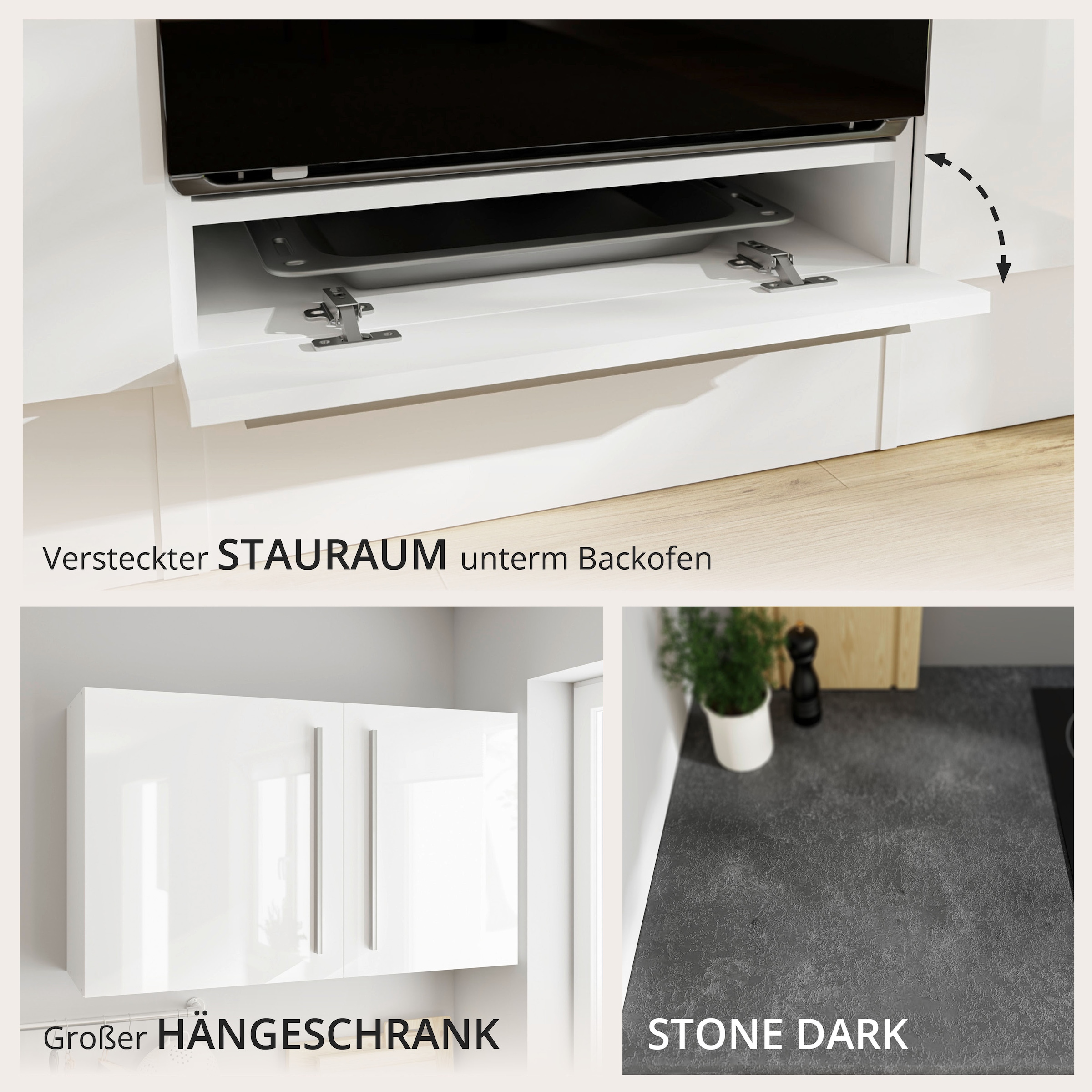 BASIC by Balculina Küchenzeile »Jazz« Breite 310 cm, wahlweise mit E-Geräten