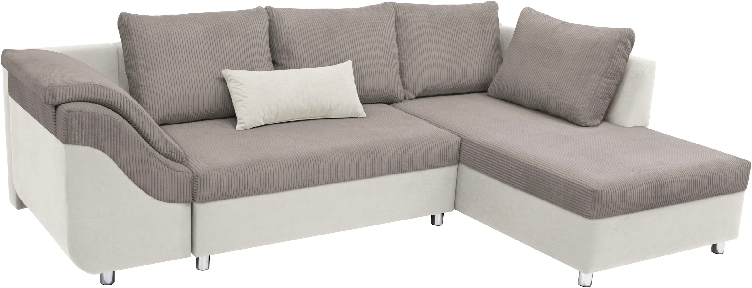 COLLECTION AB Ecksofa Sally L-Form, mit und ohne Bettfunktion, inklusive loser Rücken- und Zierkissen