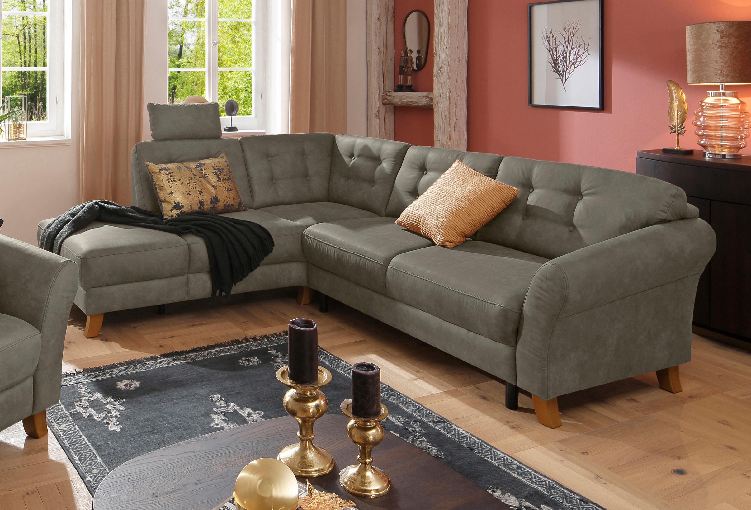 OTTO home Ecksofa "Trondheim L-Form, B: 260 cm, Federkern, Komfortsitz" mit Schlaffunktion, optional mit Stauraum, Eckcouch frei stellbar