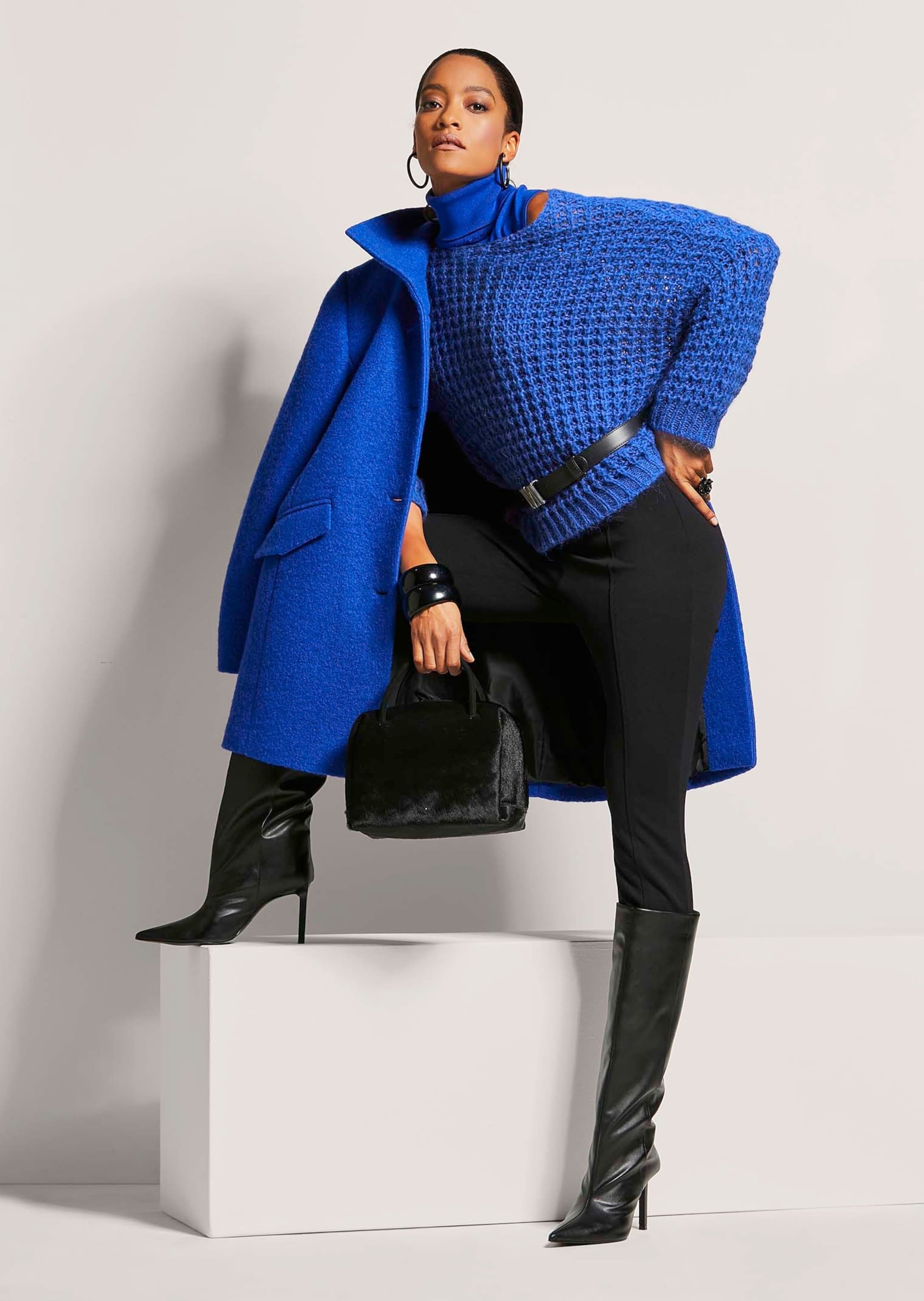 MADELEINE Longpullover »Pullover Boxy-Strickpullover mit Ajour-Design«
