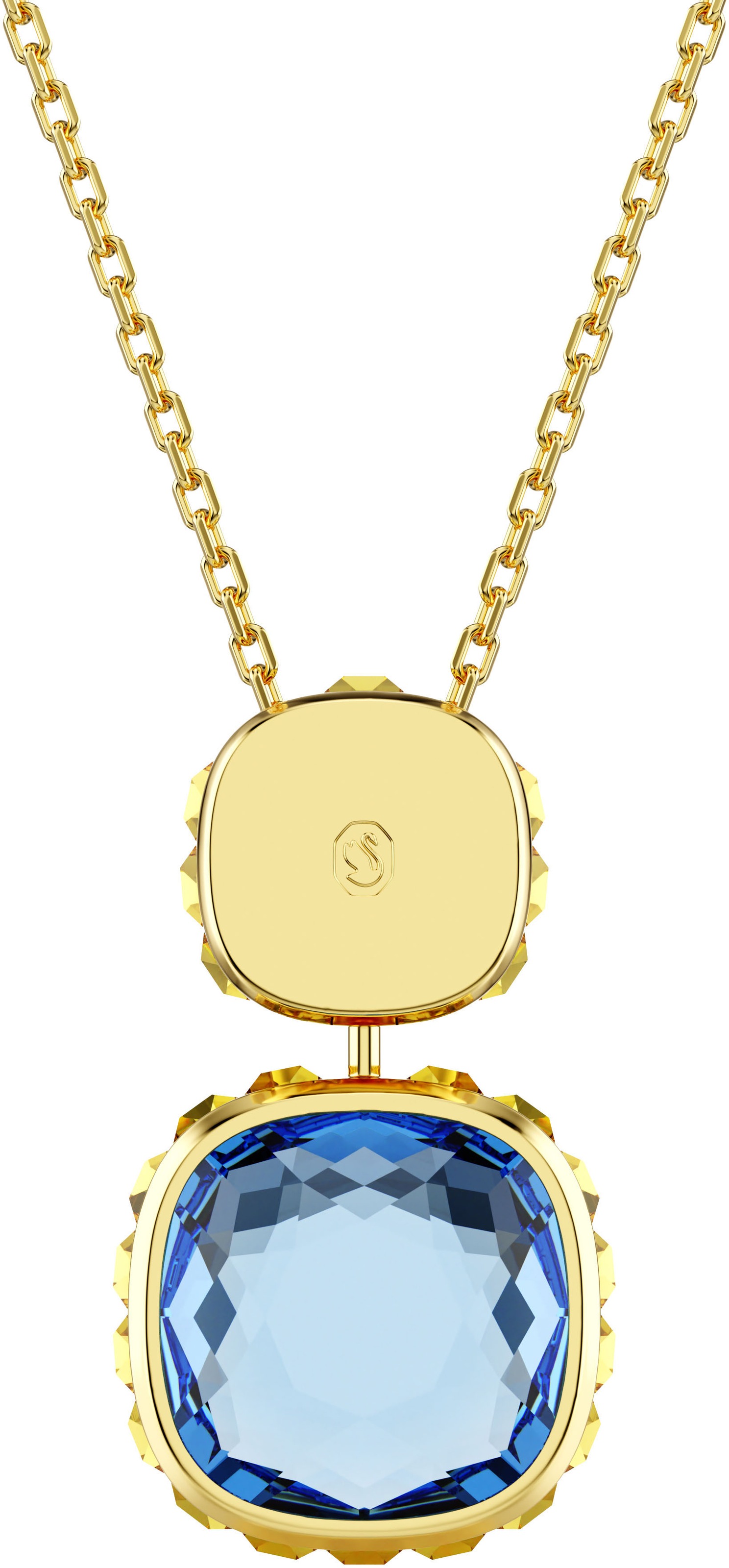 Kette mit Anhänger SWAROVSKI "Schmuck Geschenk Chroma Anhänger", gold (gelbgoldfarben, pink, grün), Halsketten, Damen, Metall, L: 49, mit Swarovski ReCreated™ Crystal - Einhänger drehbar 3