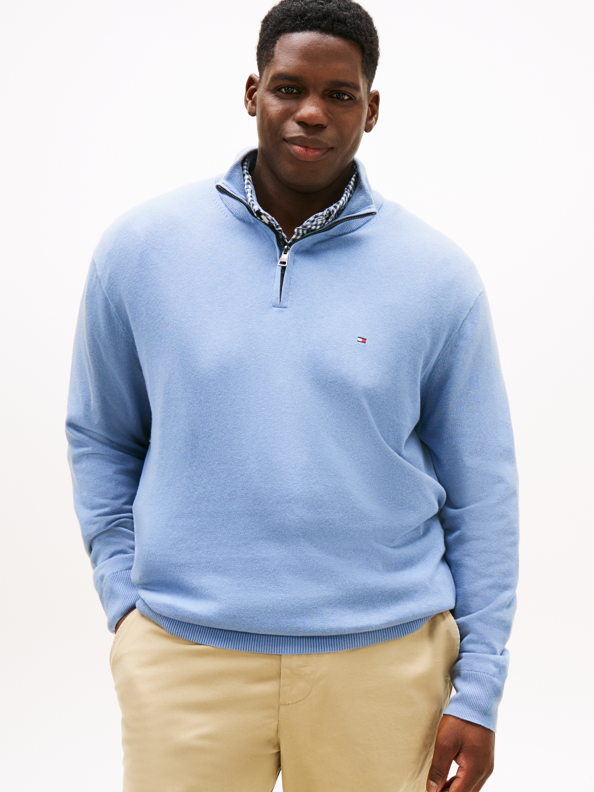 Tommy Hilfiger Big & Tall Troyer "BT-PIMA ORG CTN CASHMERE ZMOCK-B", Große günstig online kaufen